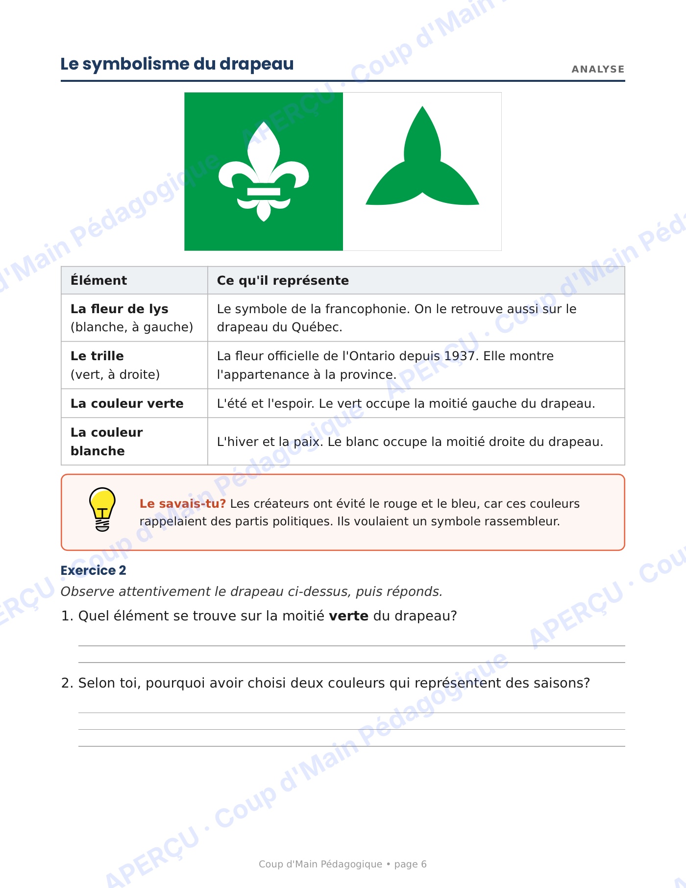 Page 6 — La Journée des Franco-Ontariens — 5e année