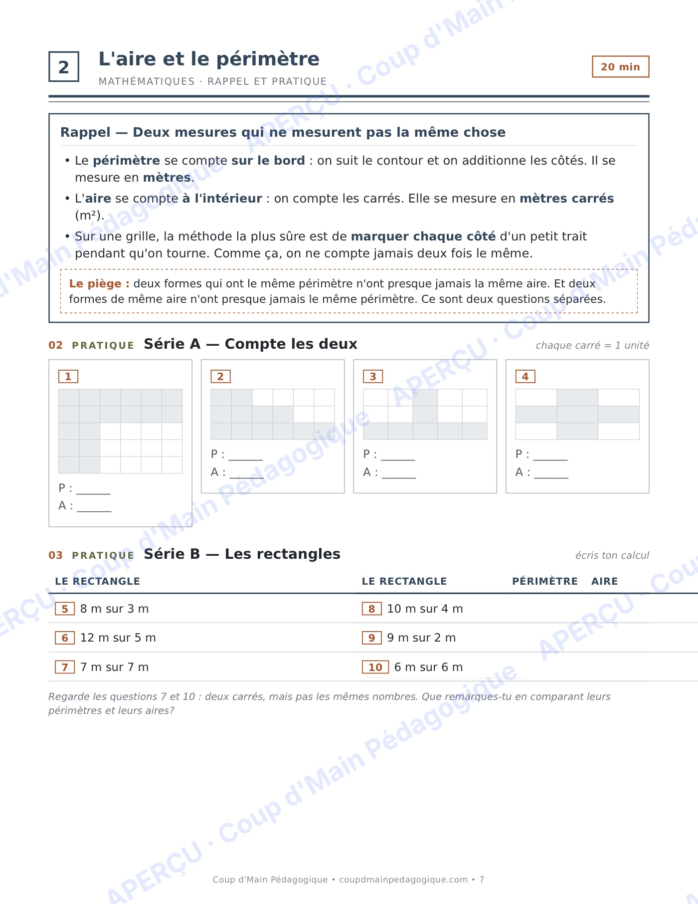 Page 7 — Journée de suppléance 3 — 4e année, canal Rideau