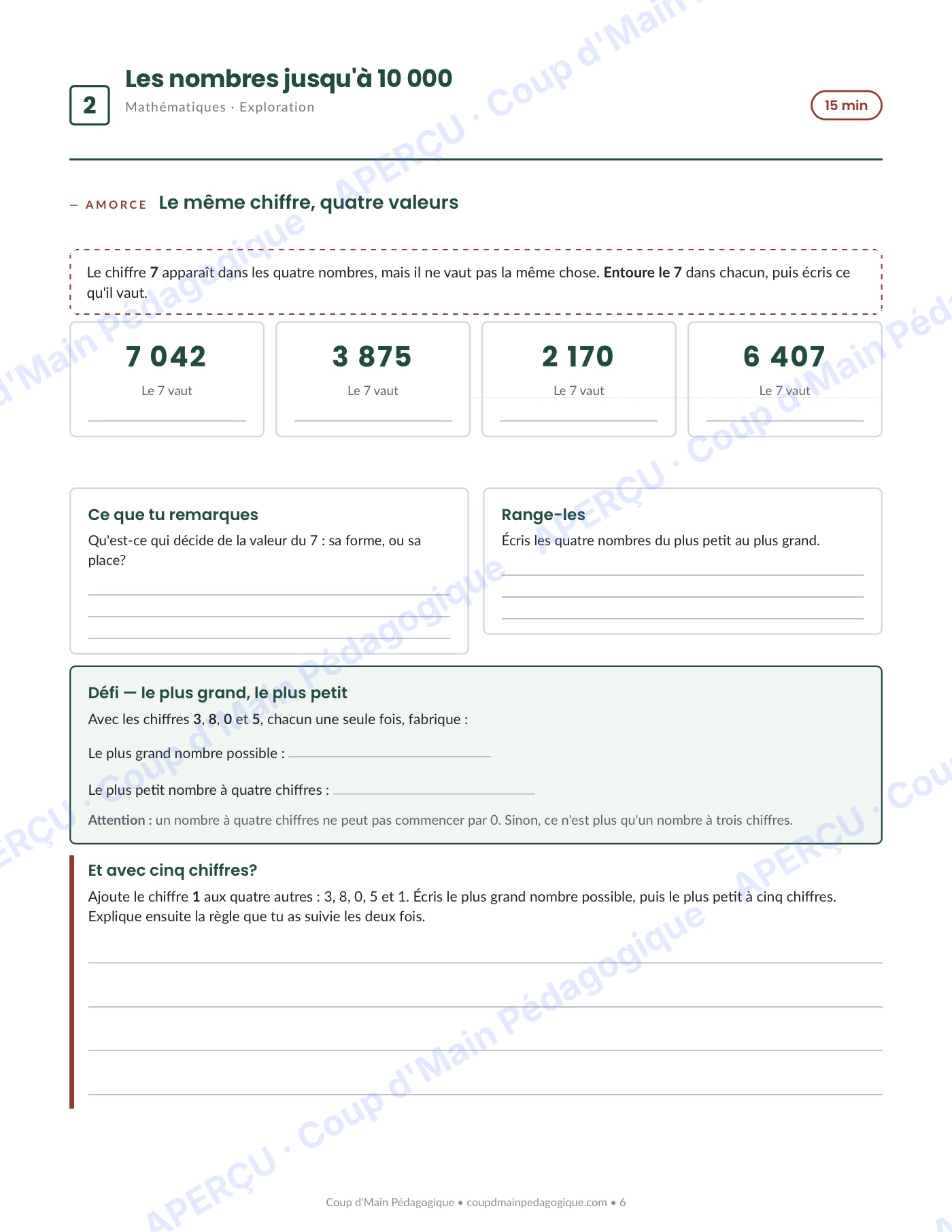 Page 6 — Journée de suppléance 1 — 4e année, les habitats