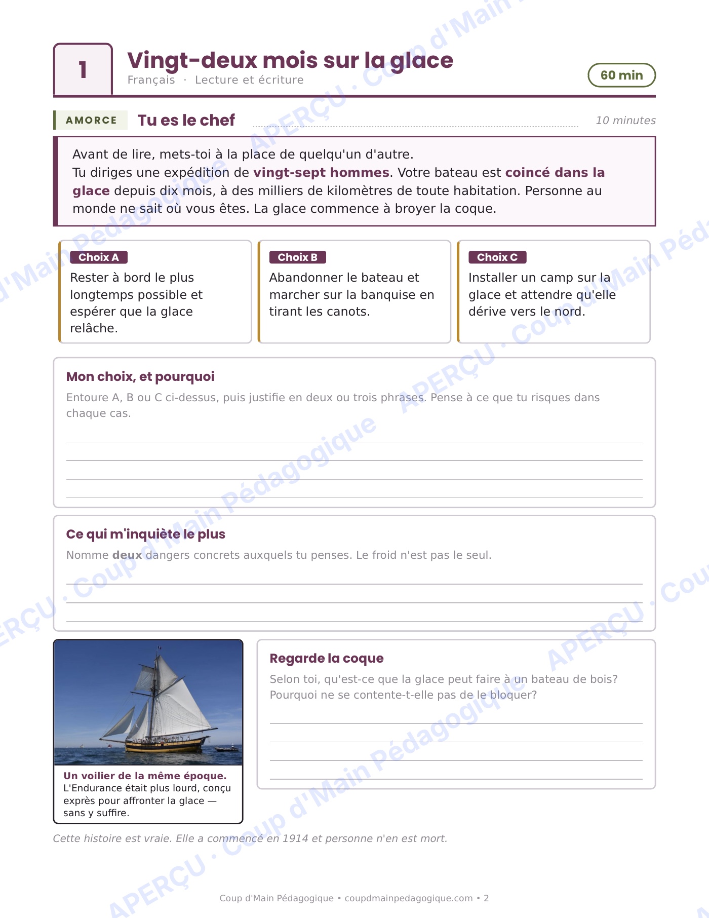 Page 2 — Journée de suppléance 2 — 5e année, l'Antarctique