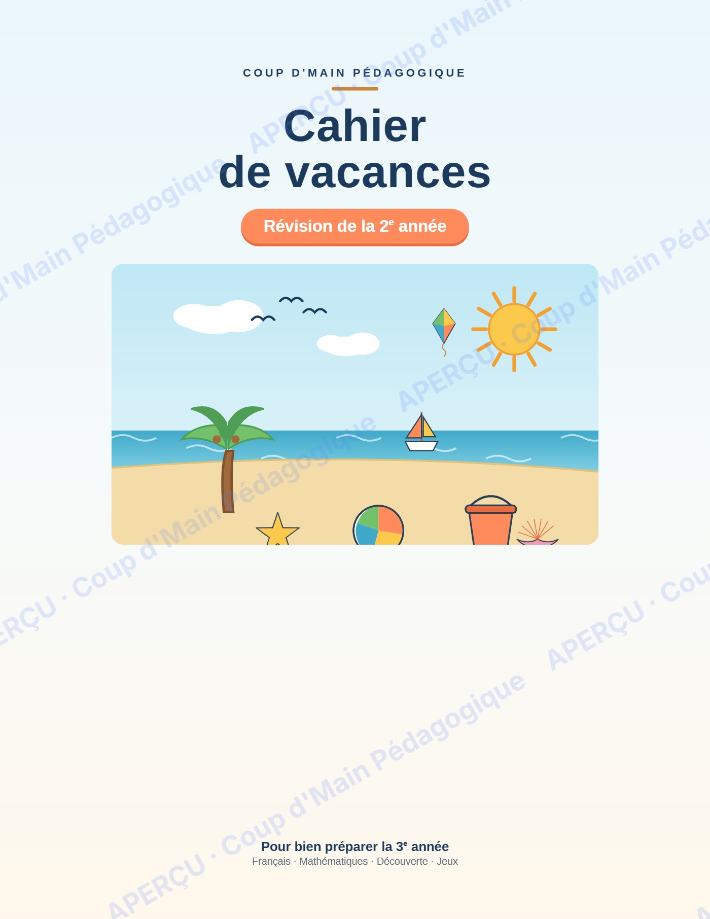 Page 1 — Cahier de vacances — 2e année