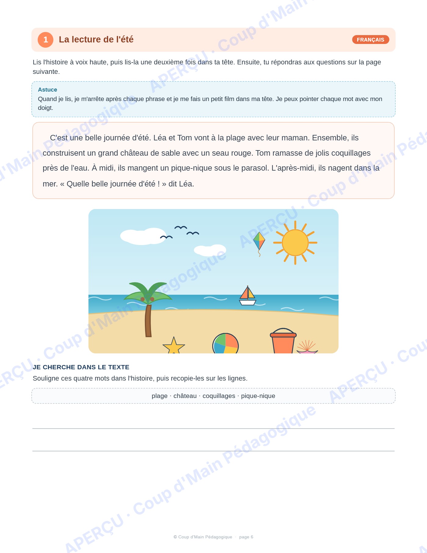 Page 6 — Cahier de vacances — 2e année