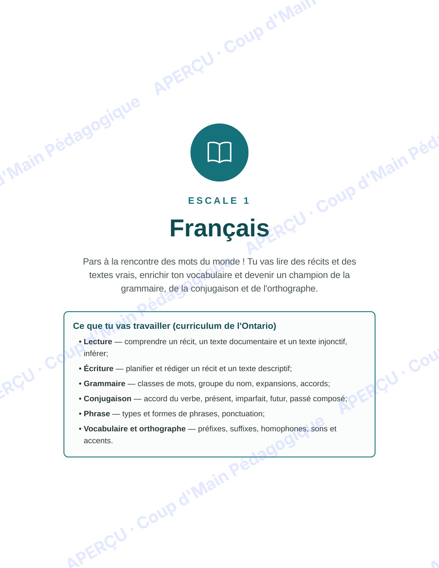 Page 5 — Cahier de vacances — 4e année, tour du monde
