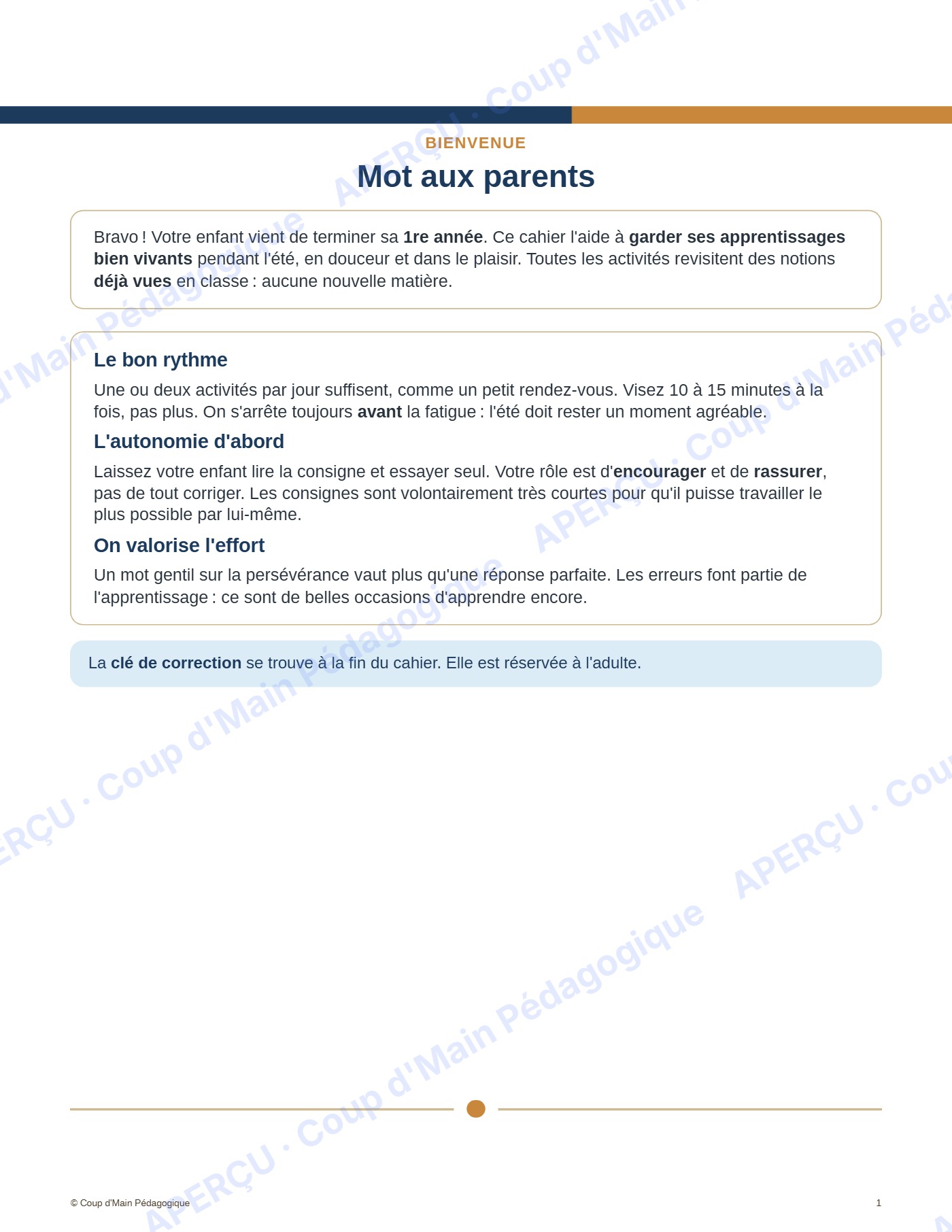 Page 2 — Cahier de vacances — 1re année
