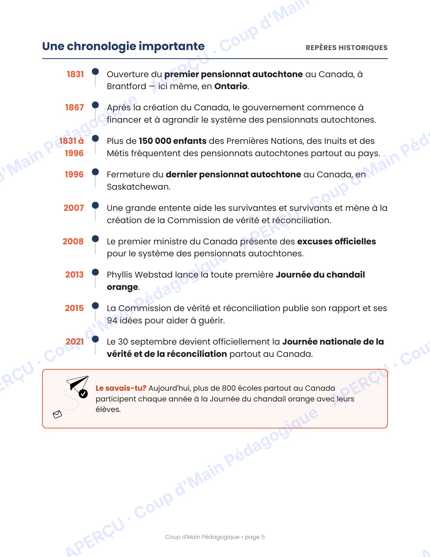 Page 5 — Journée du chandail orange — 3e-4e année, lecture