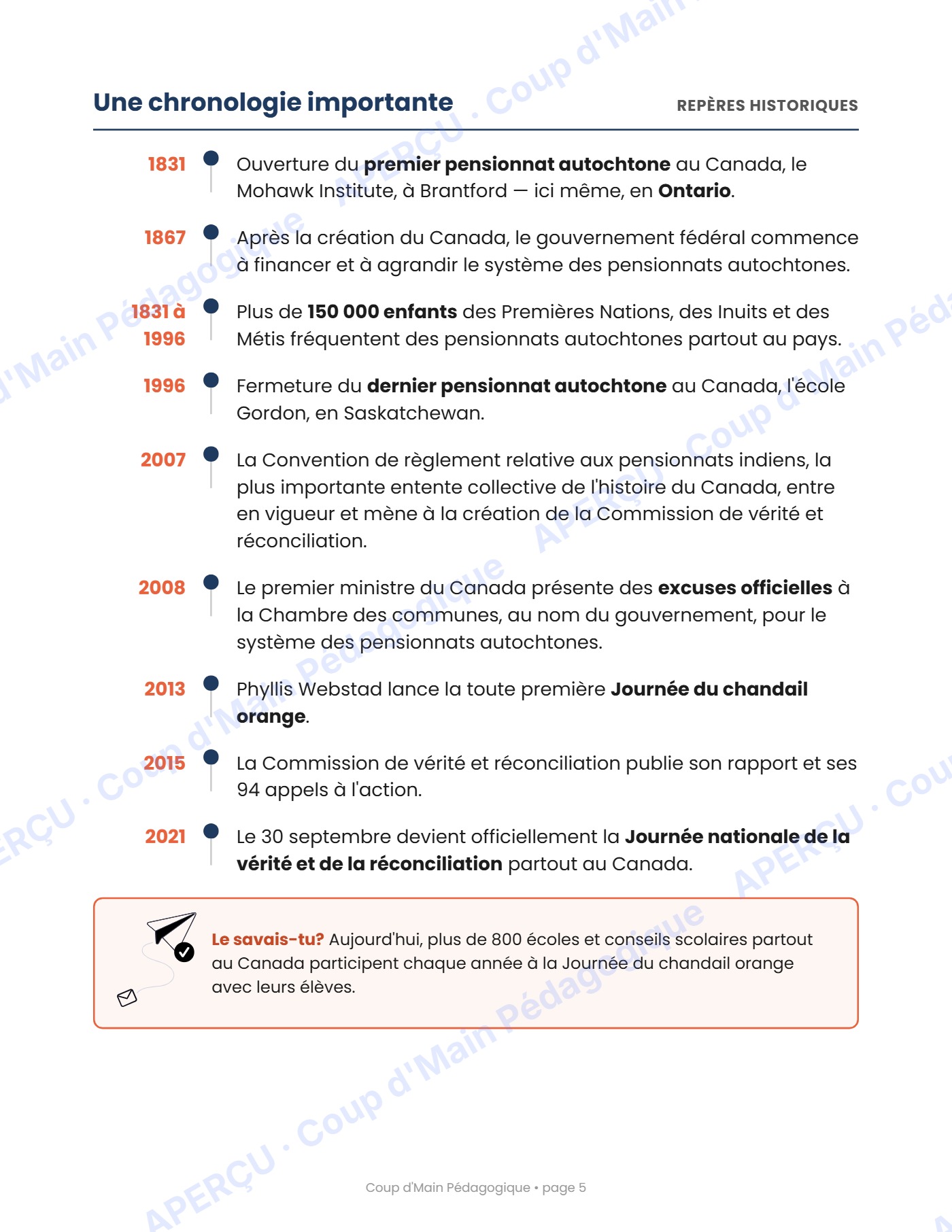 Page 5 — Journée du chandail orange — 5e-6e année, lecture