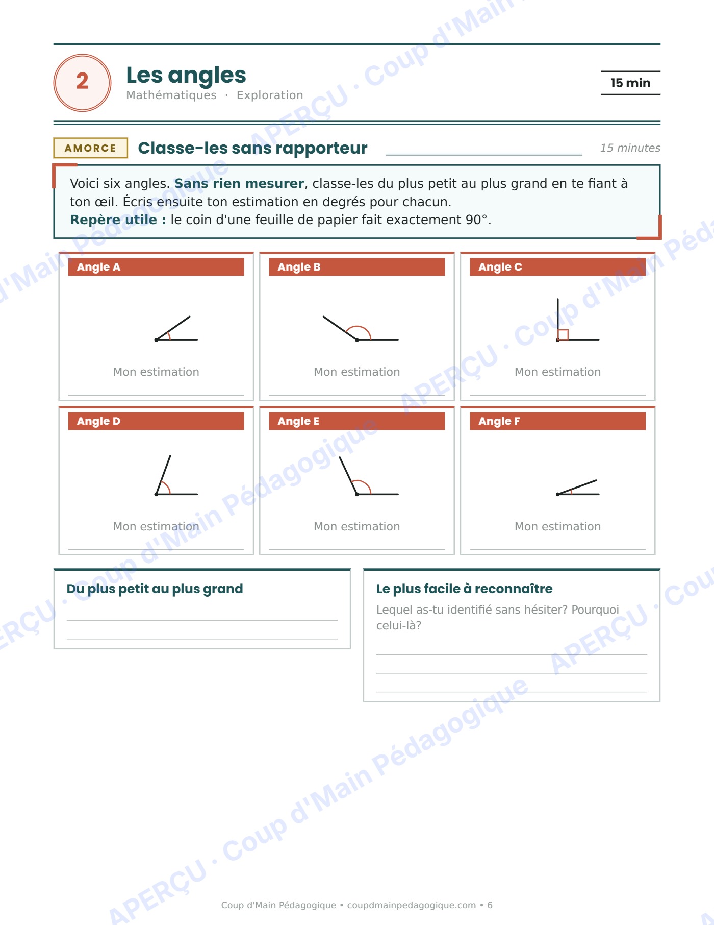 Page 6 — Journée de suppléance 1 — 5e année, la pieuvre