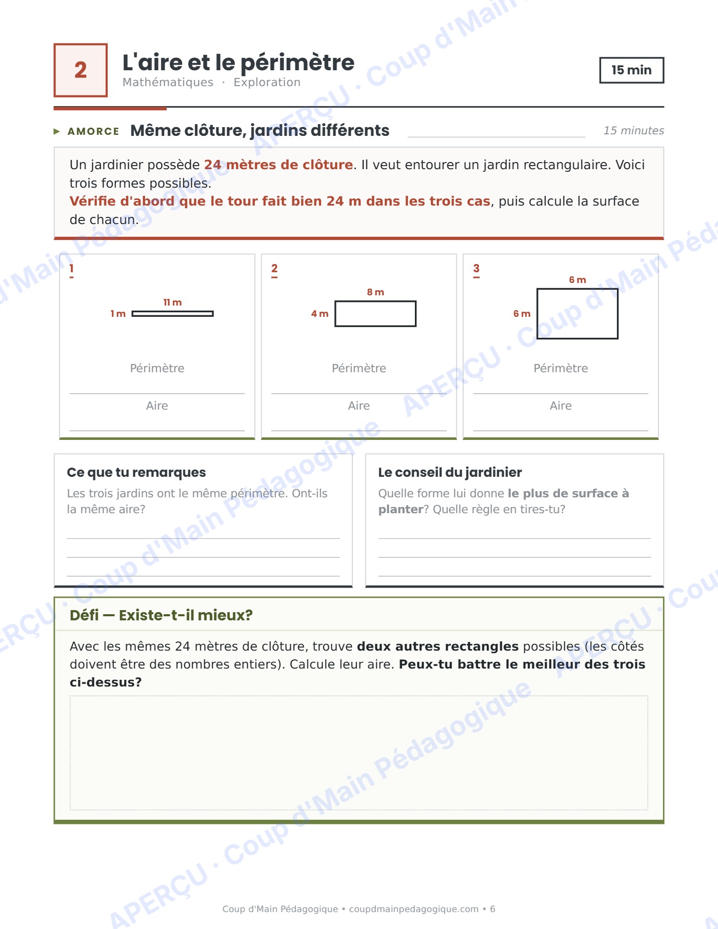 Page 6 — Journée de suppléance 3 — 5e année, Mars