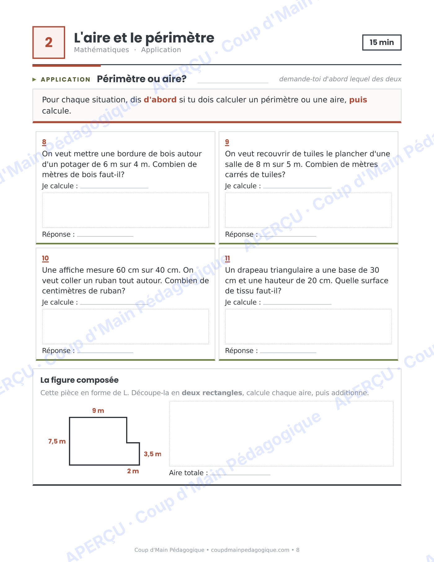 Page 8 — Journée de suppléance 3 — 5e année, Mars