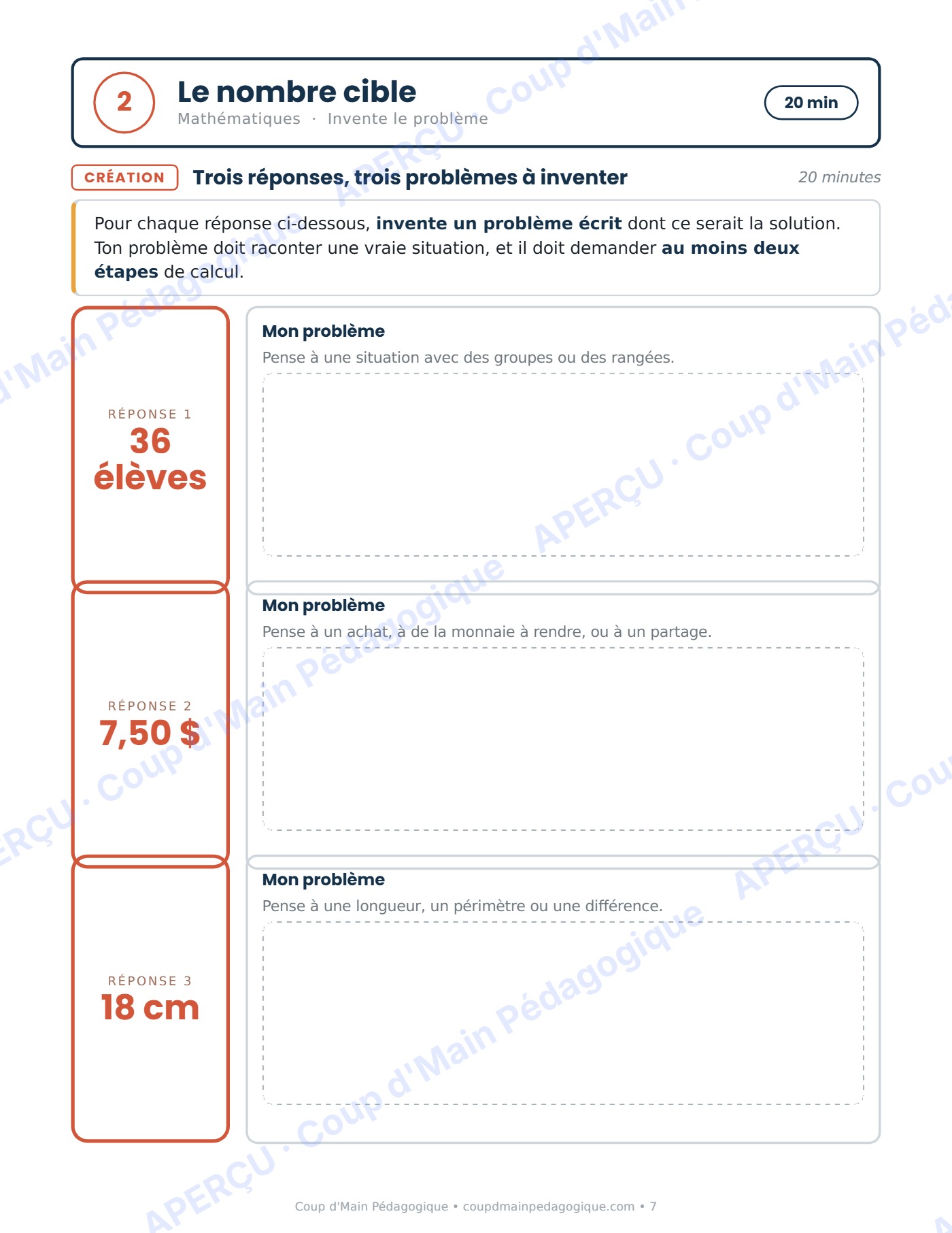 Page 7 — Journée de suppléance 1 — 6e année, le tardigrade