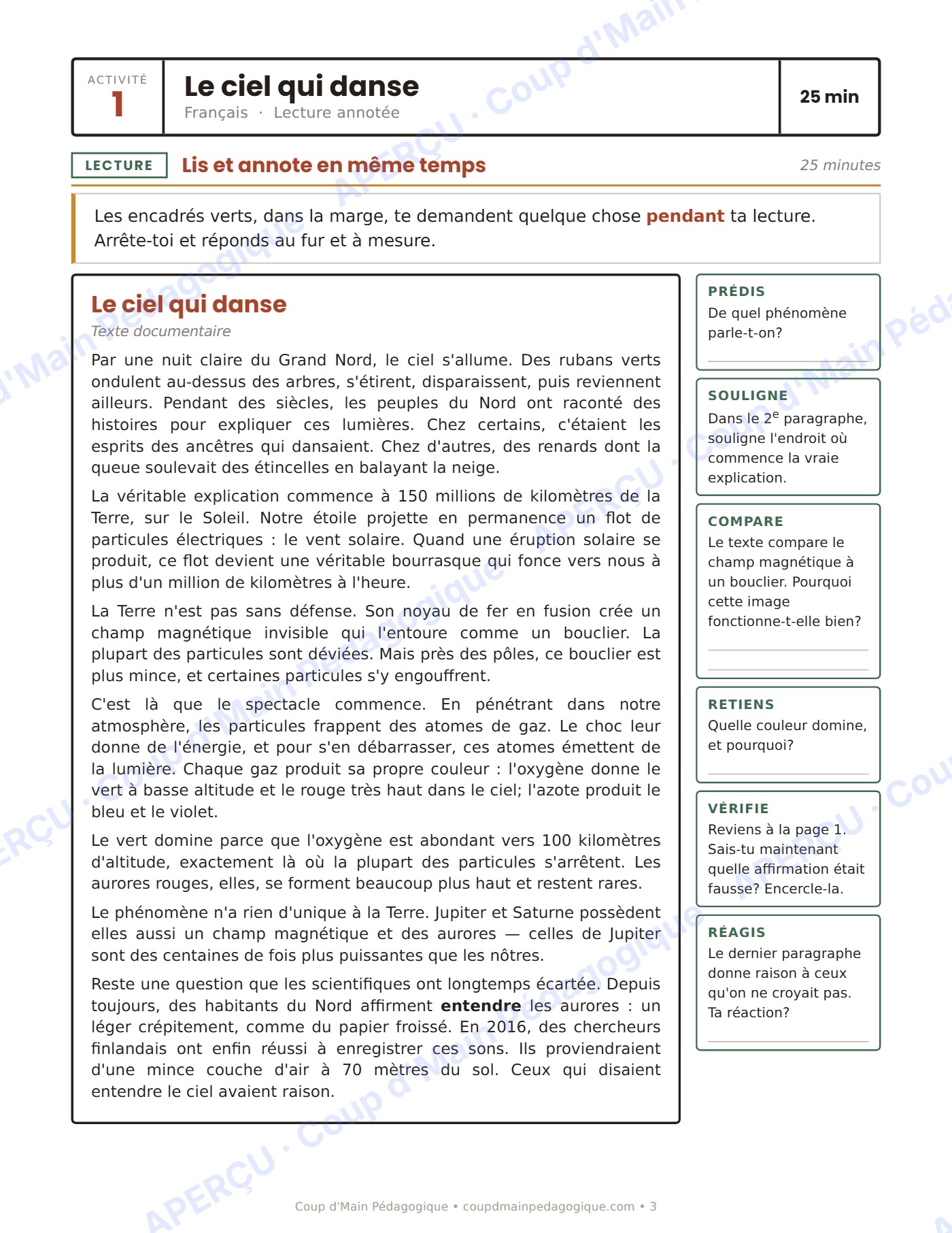 Page 3 — Journée de suppléance 2 — 6e année, les aurores