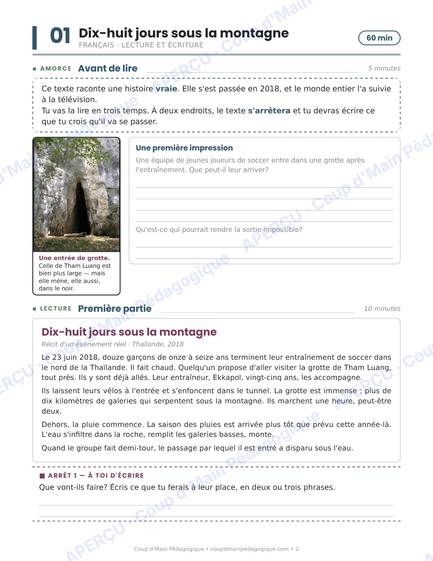 Page 2 — Journée de suppléance 3 — 6e année, Tham Luang