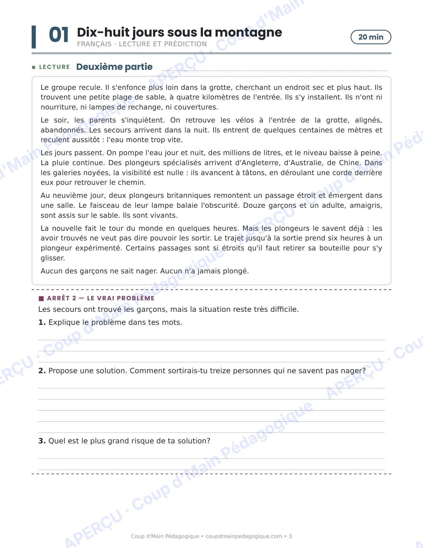 Page 3 — Journée de suppléance 3 — 6e année, Tham Luang