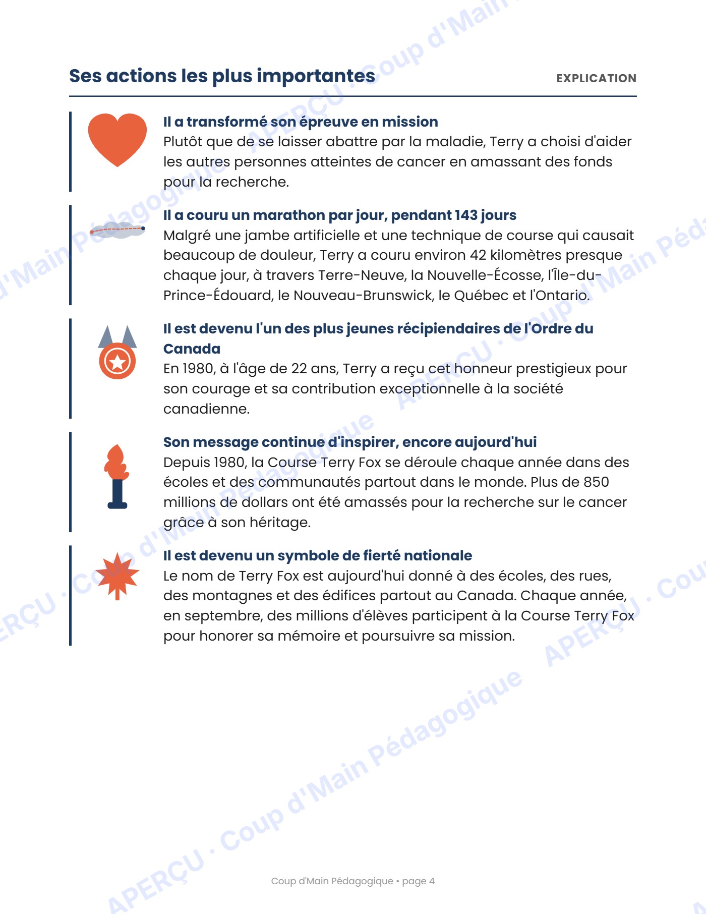 Page 4 — Terry Fox — 5e-6e année, lecture