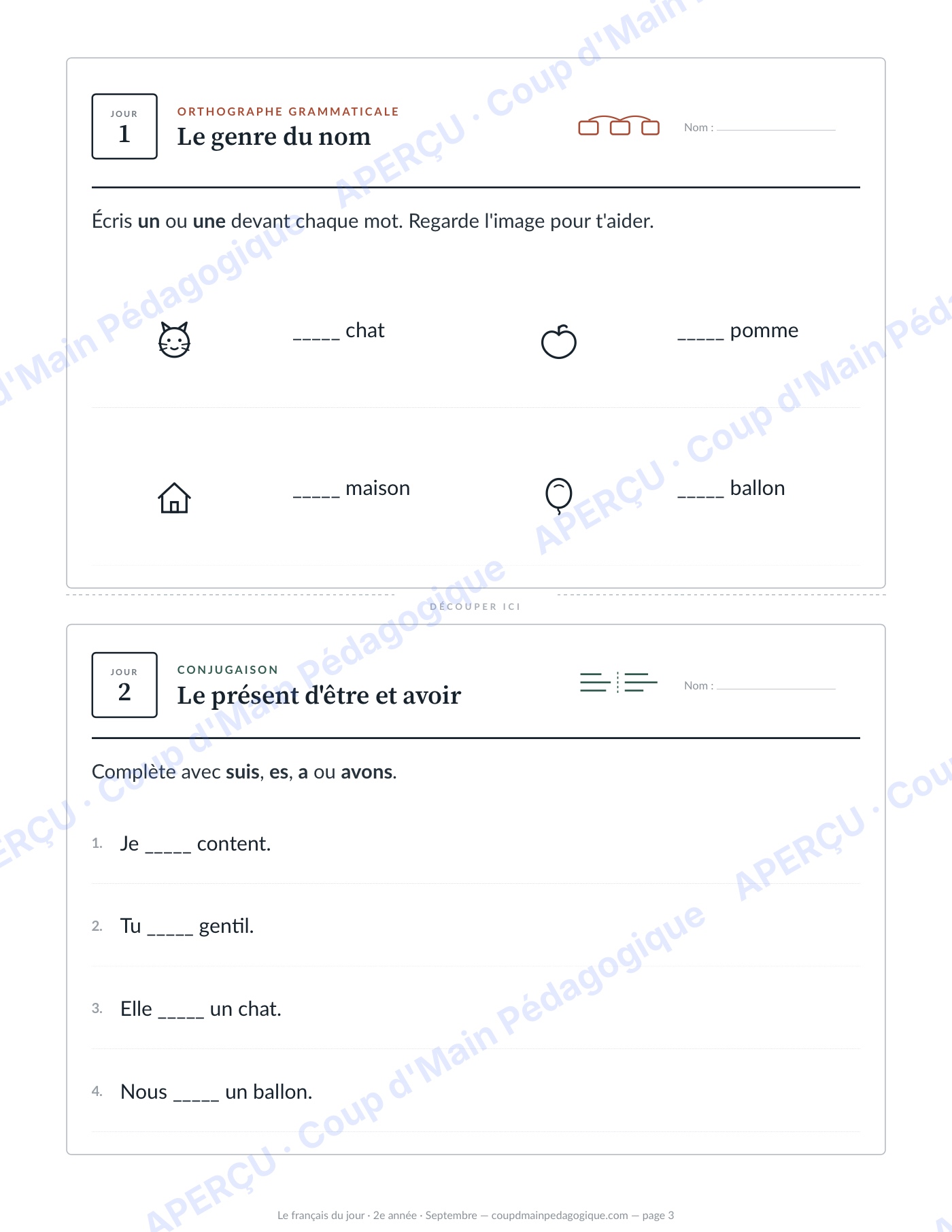 Page 3 — Le français du jour — 2e année, année complète