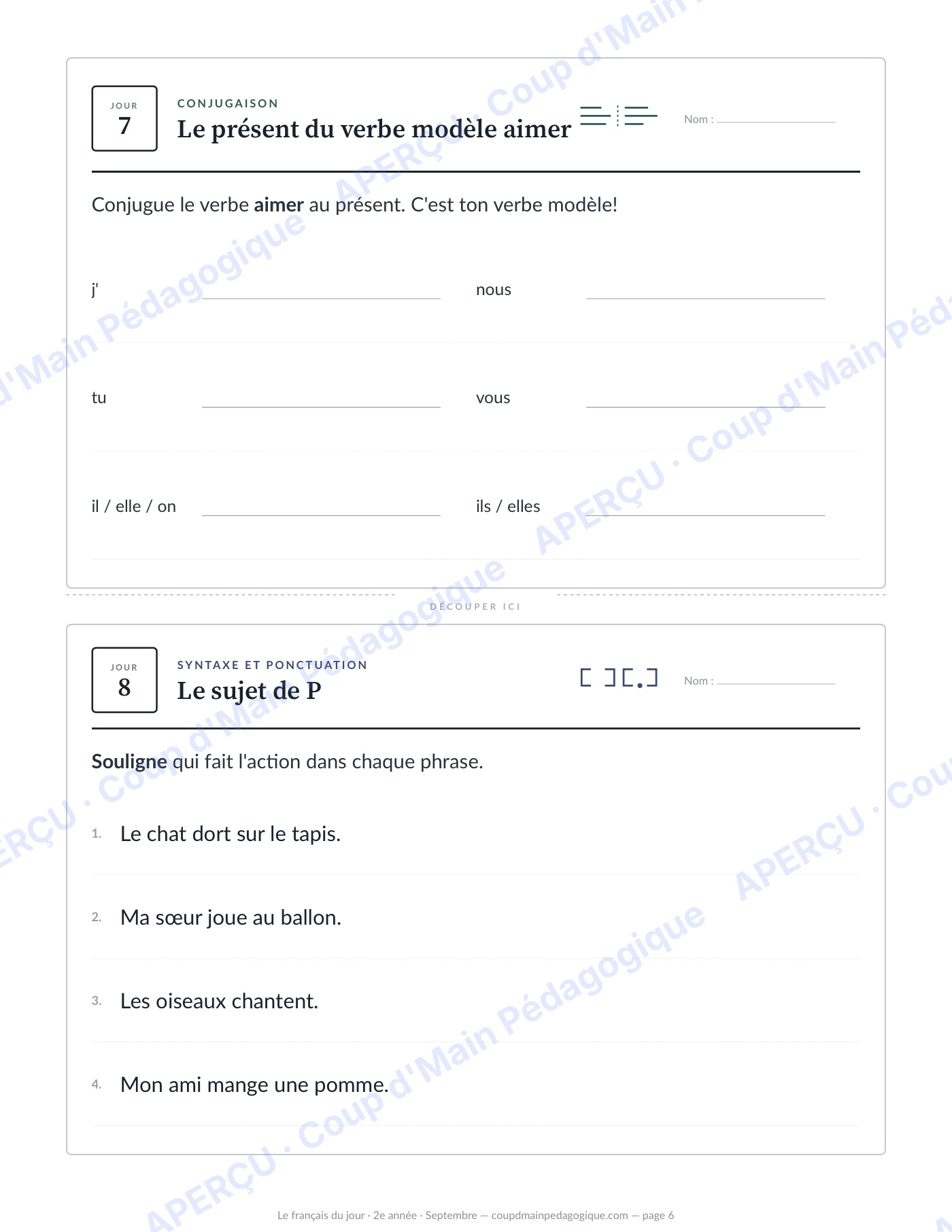 Page 6 — Le français du jour — 2e année, année complète