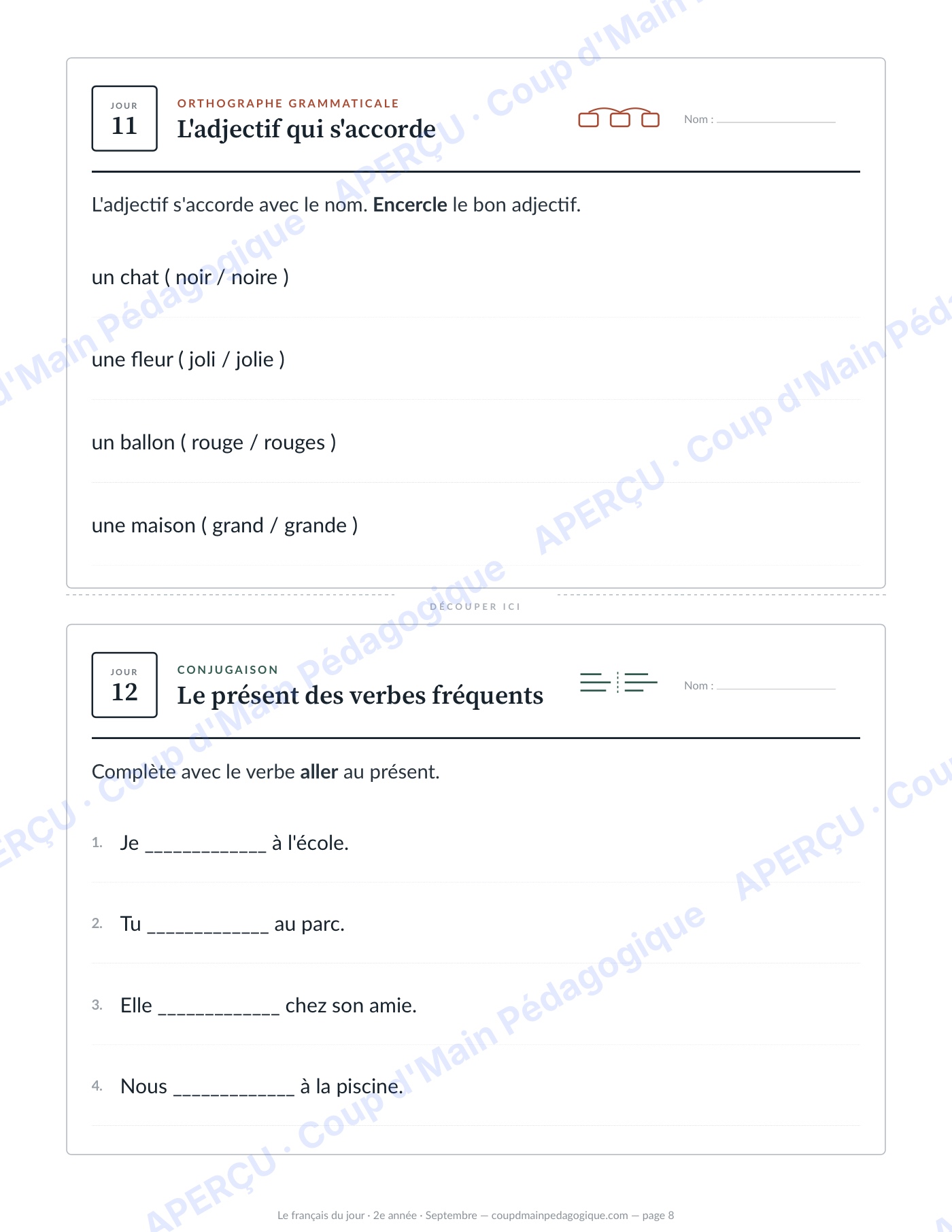 Page 8 — Le français du jour — 2e année, année complète