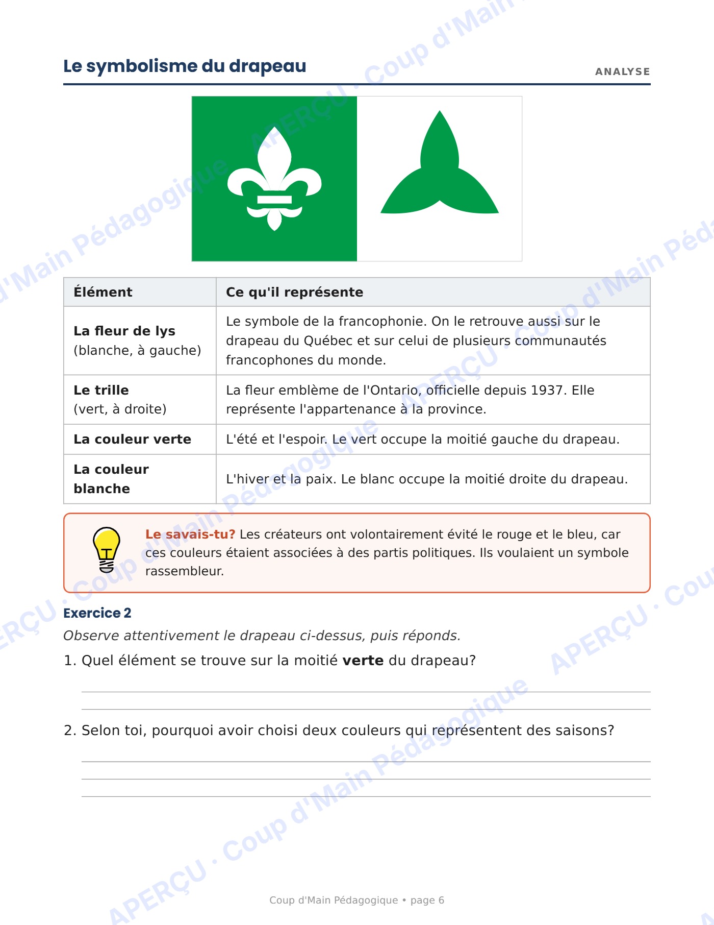 Page 6 — La Journée des Franco-Ontariens — 6e année