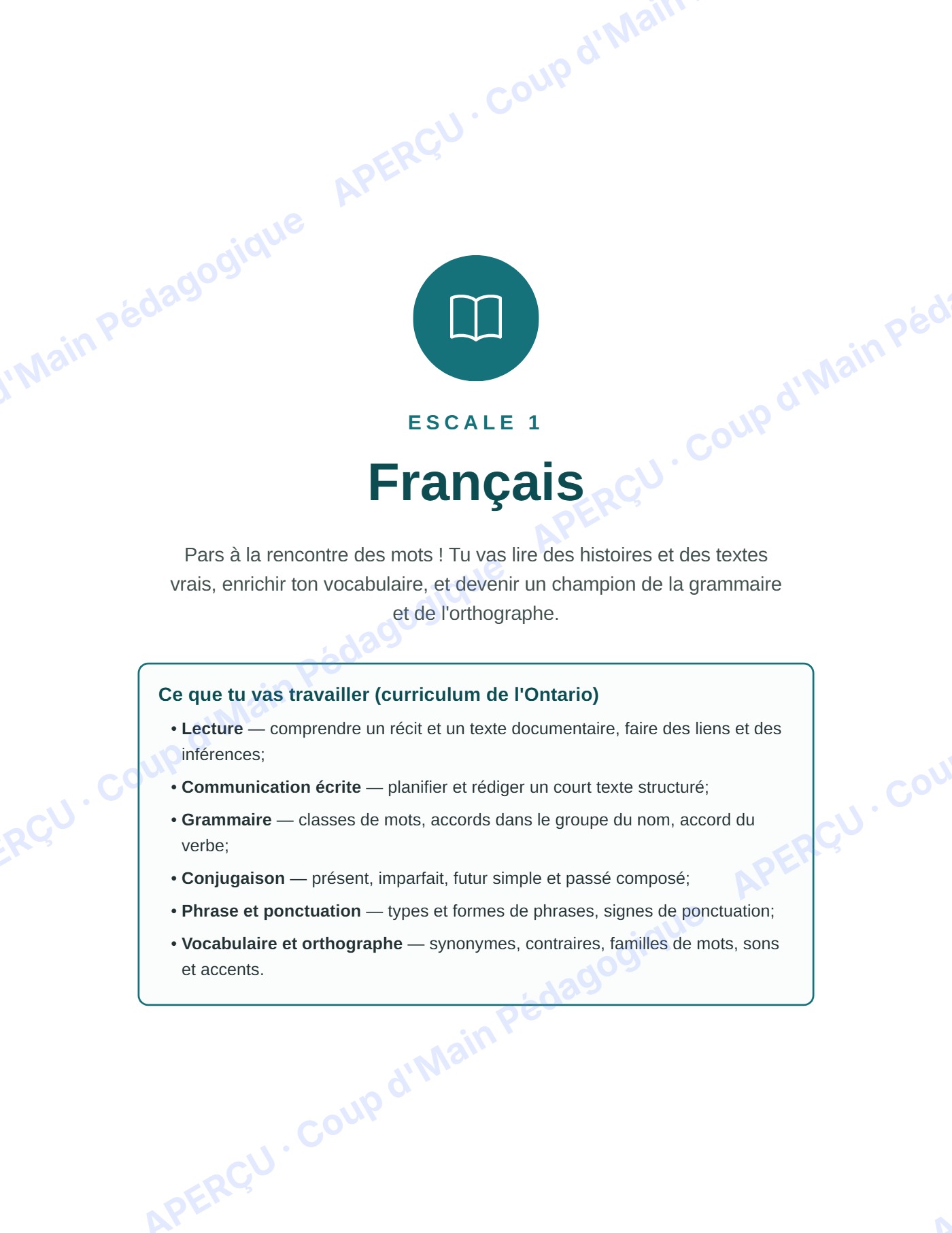 Page 5 — Cahier de vacances — 3e année
