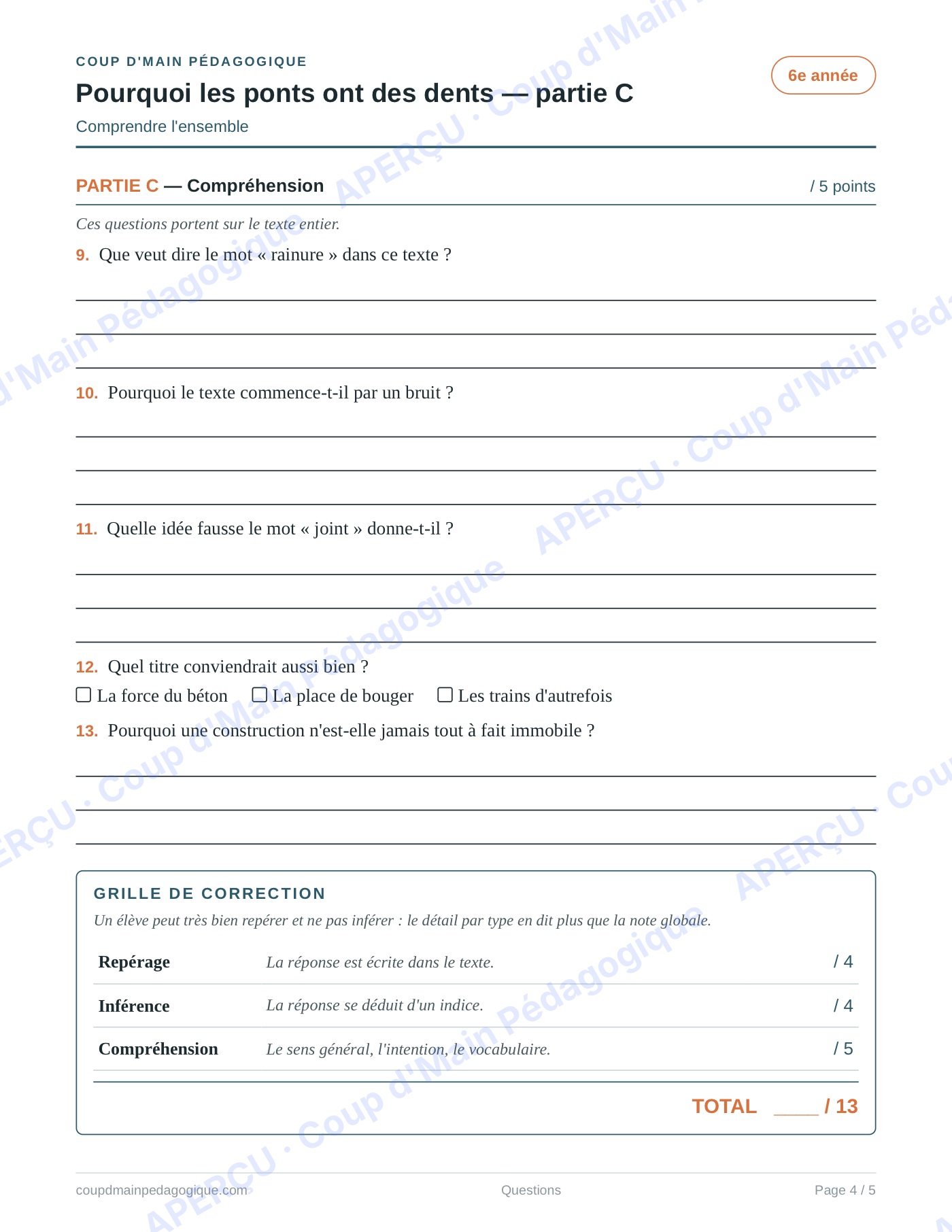 Page 4 — Pourquoi les ponts ont des dents — 6e, lecture