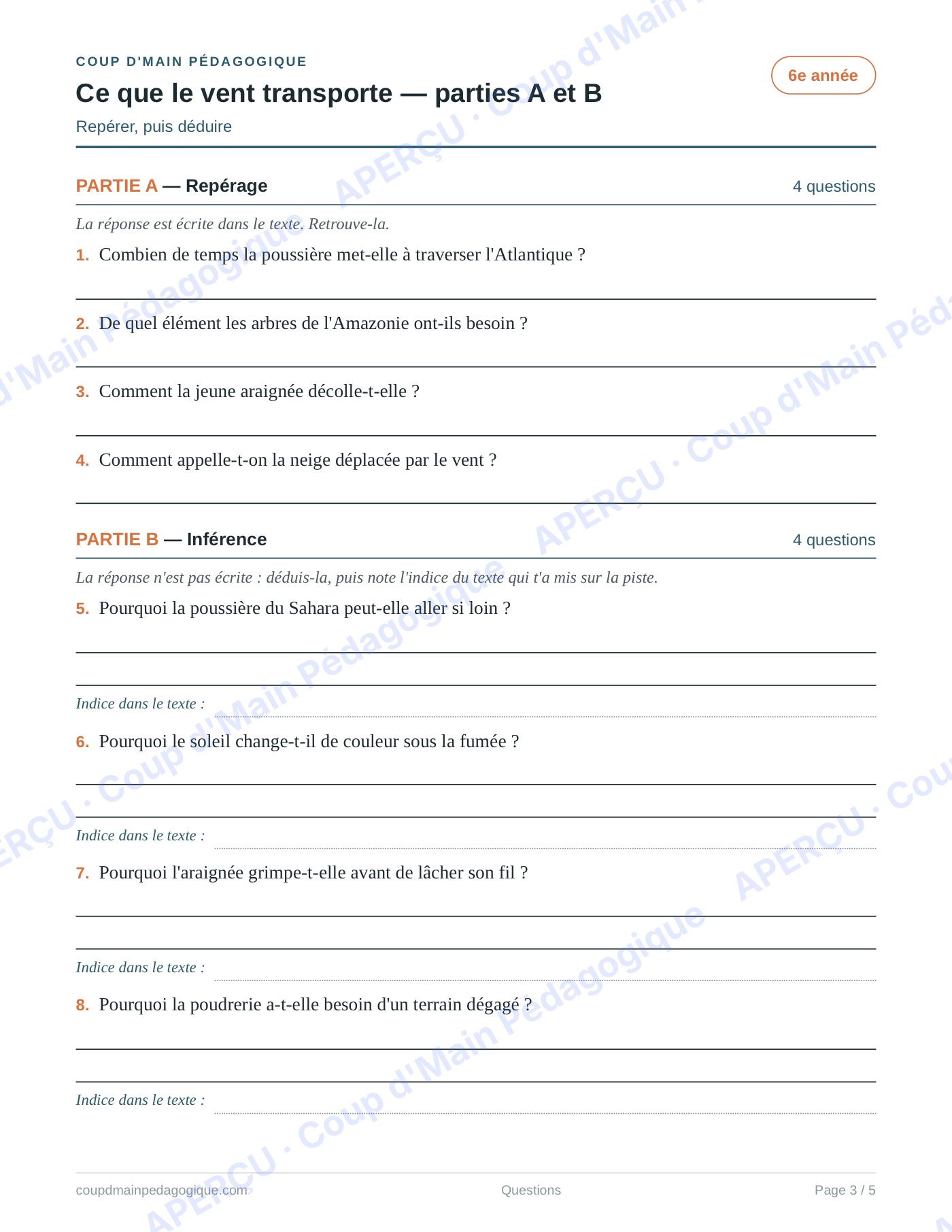 Page 3 — Évaluation formative — 6e année, lecture