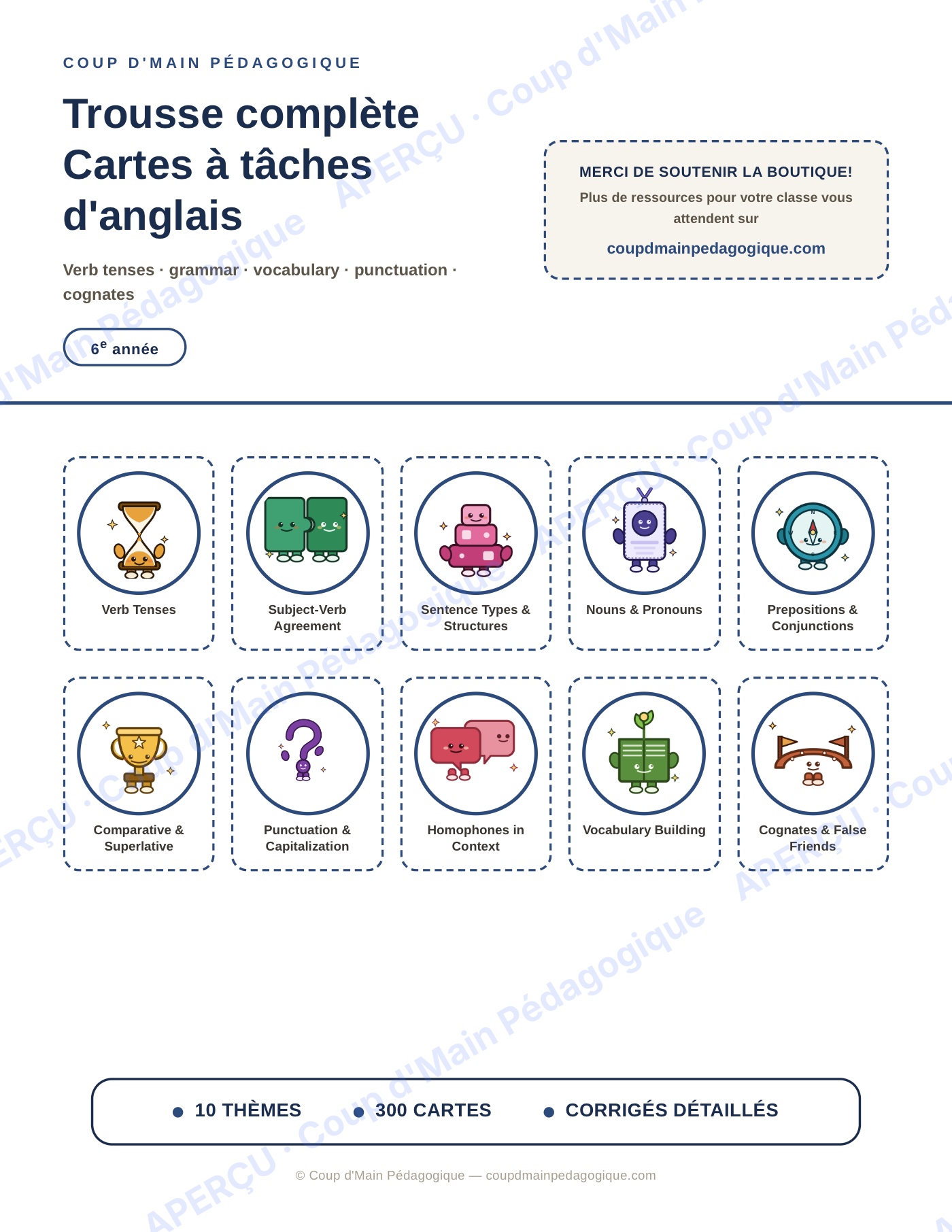 Page 1 — Anglais — 6e année, 300 cartes à tâches