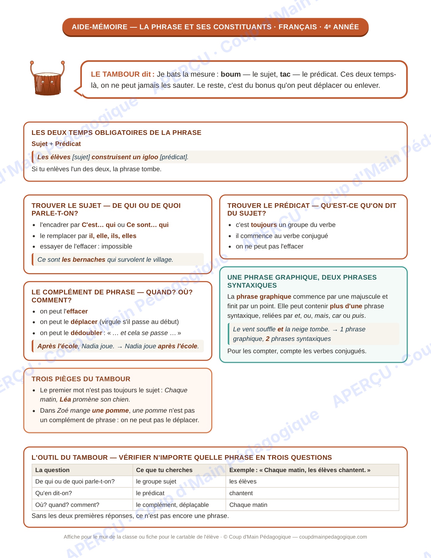 Page 5 — Français — 4e année, 300 cartes à tâches