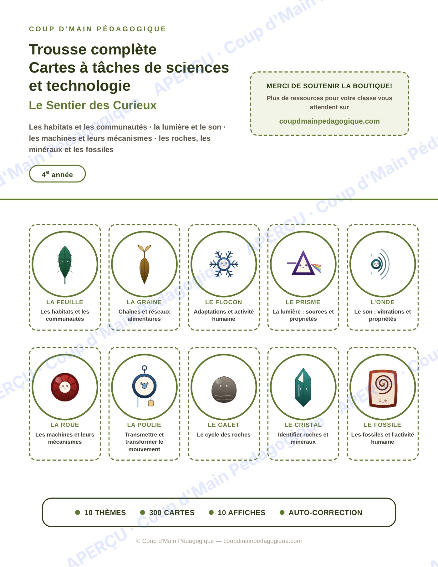 Page 1 — Sciences — 4e année, 300 cartes à tâches