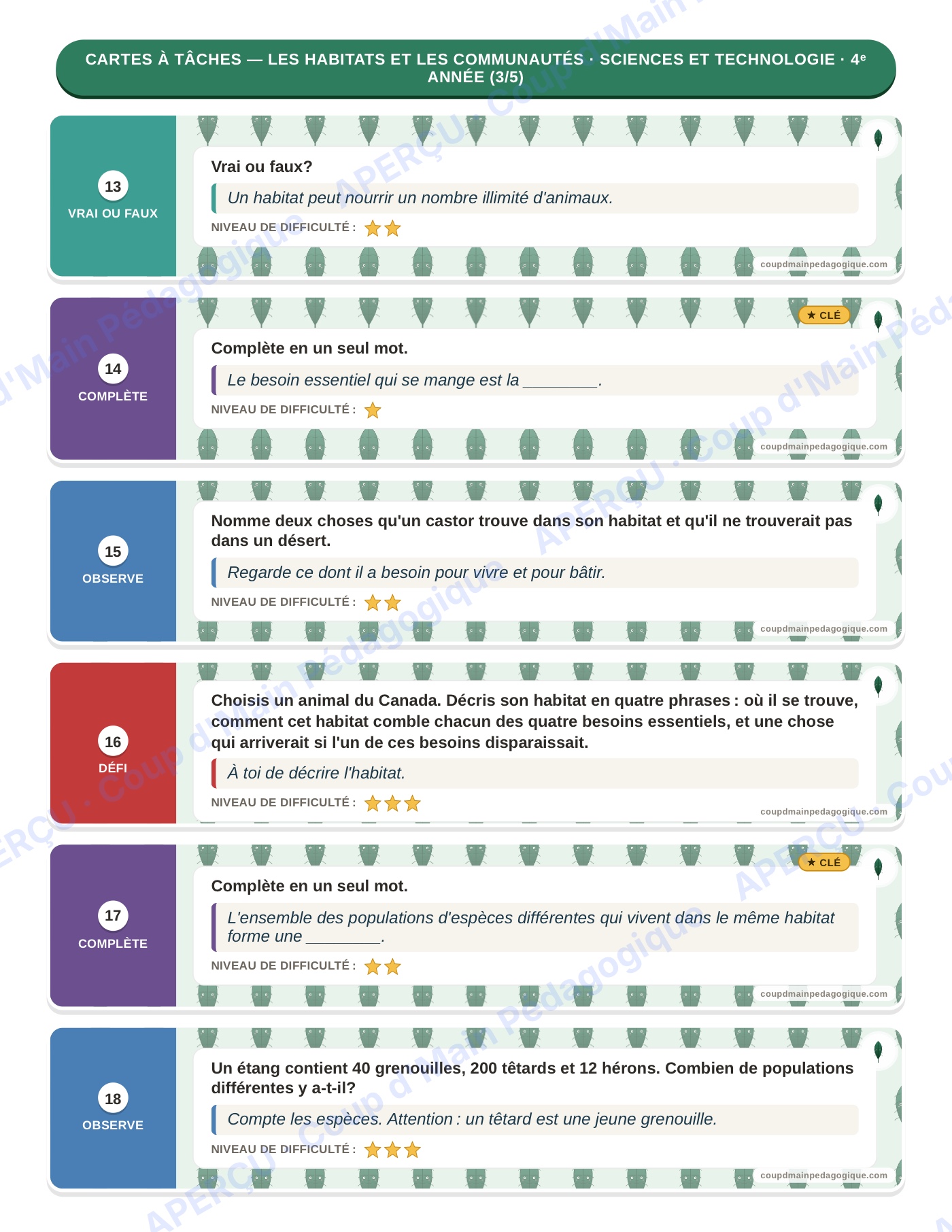 Page 8 — Sciences — 4e année, 300 cartes à tâches