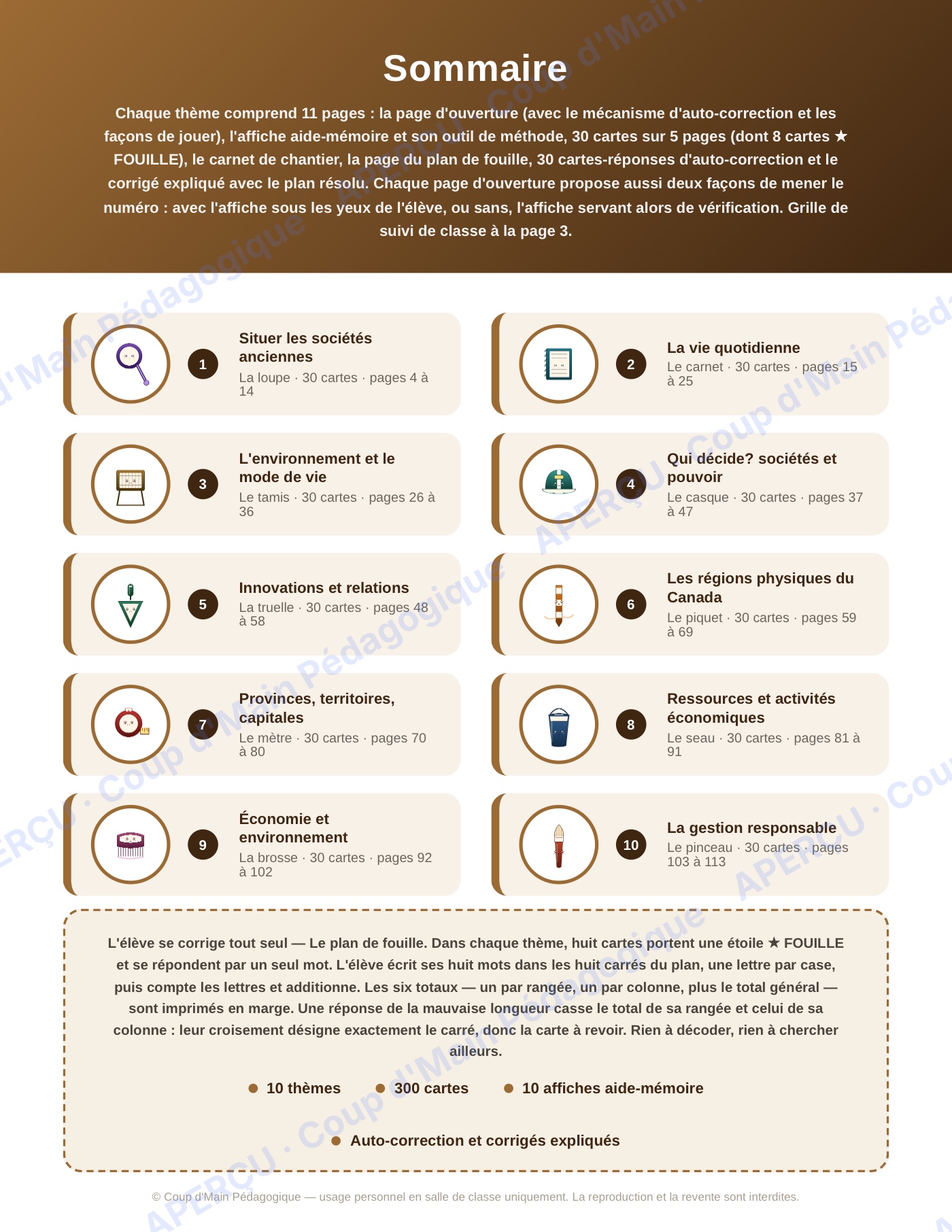 Page 2 — Études sociales — 4e année, 300 cartes à tâches