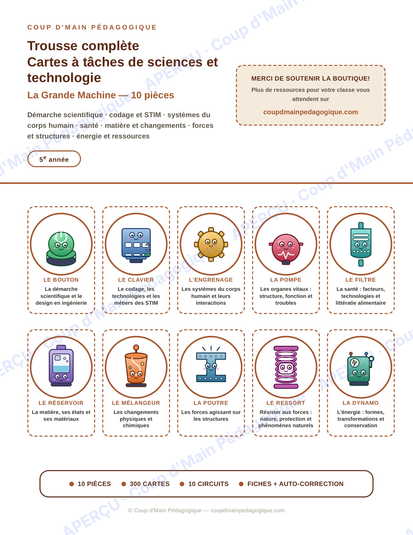 Page 1 — Sciences — 5e année, 300 cartes à tâches