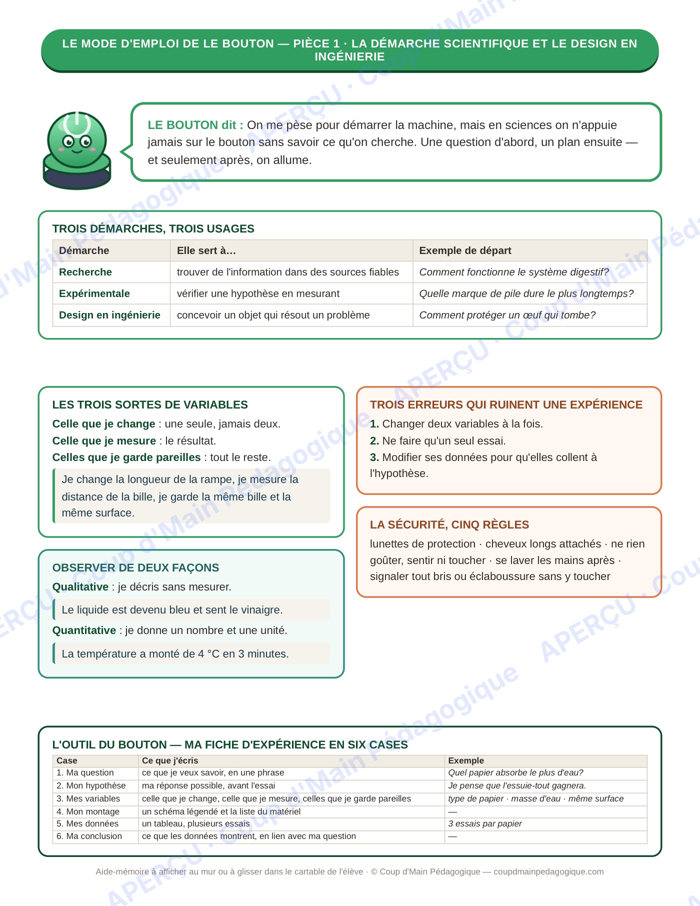 Page 5 — Sciences — 5e année, 300 cartes à tâches