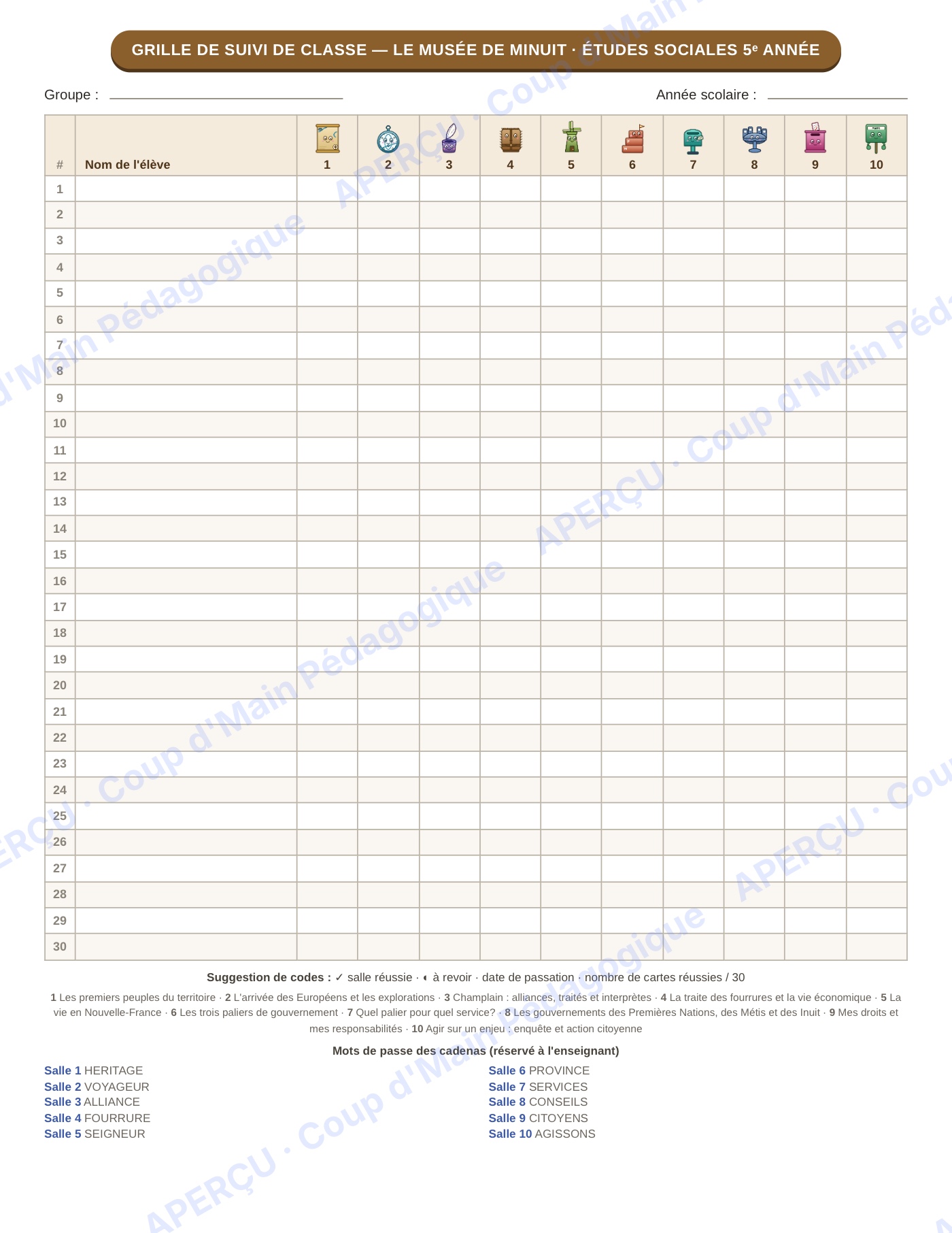 Page 1 — Études sociales — 5e année, 300 cartes à tâches