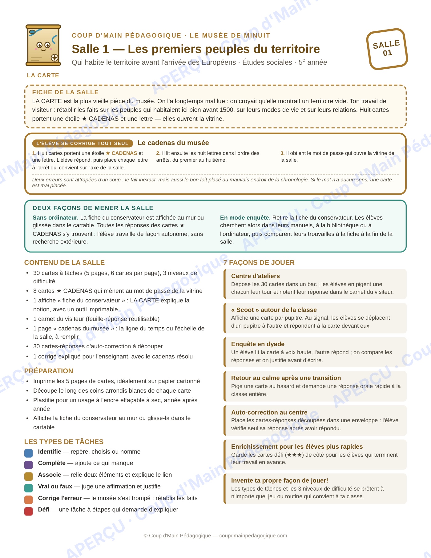Page 2 — Études sociales — 5e année, 300 cartes à tâches