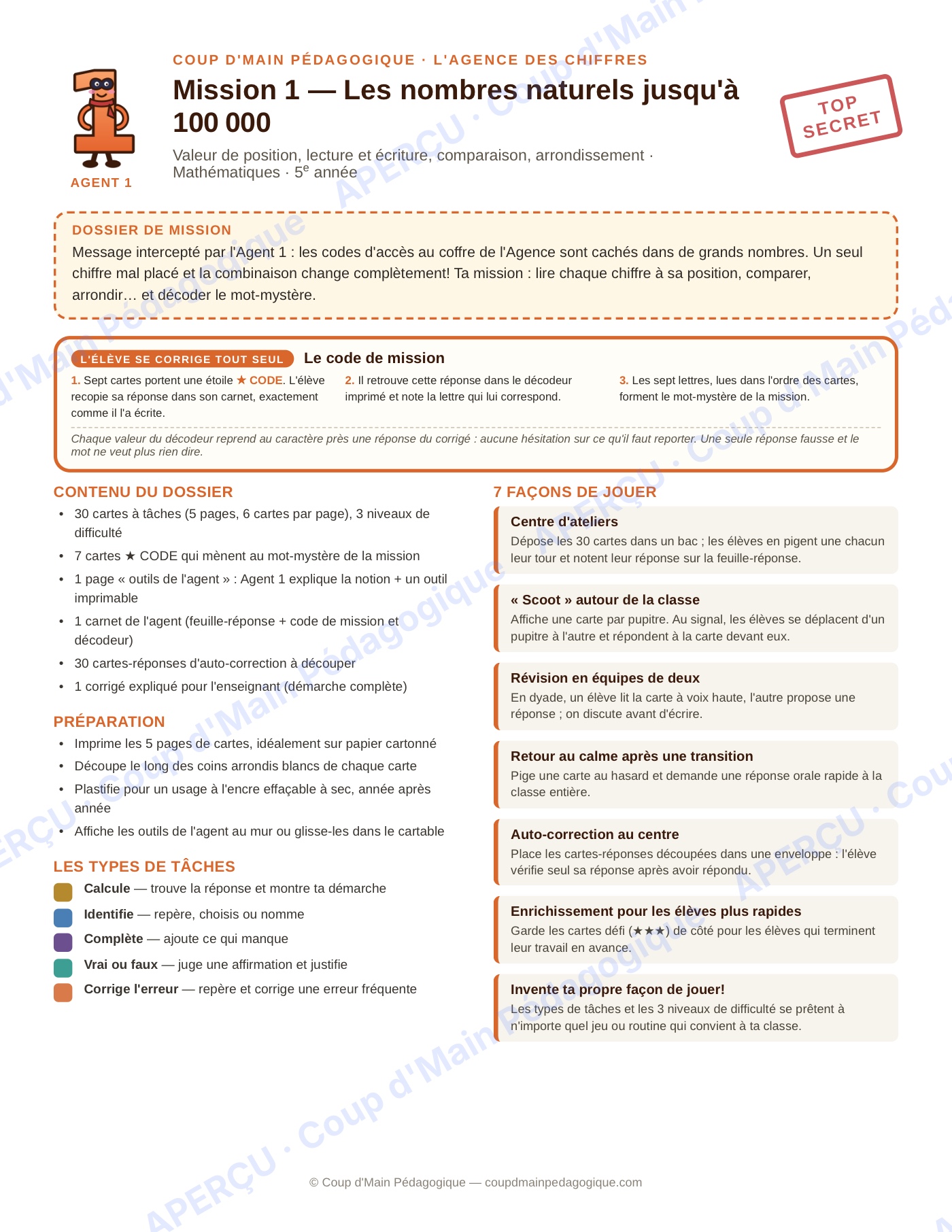 Page 4 — Mathématiques — 5e année, 300 cartes à tâches