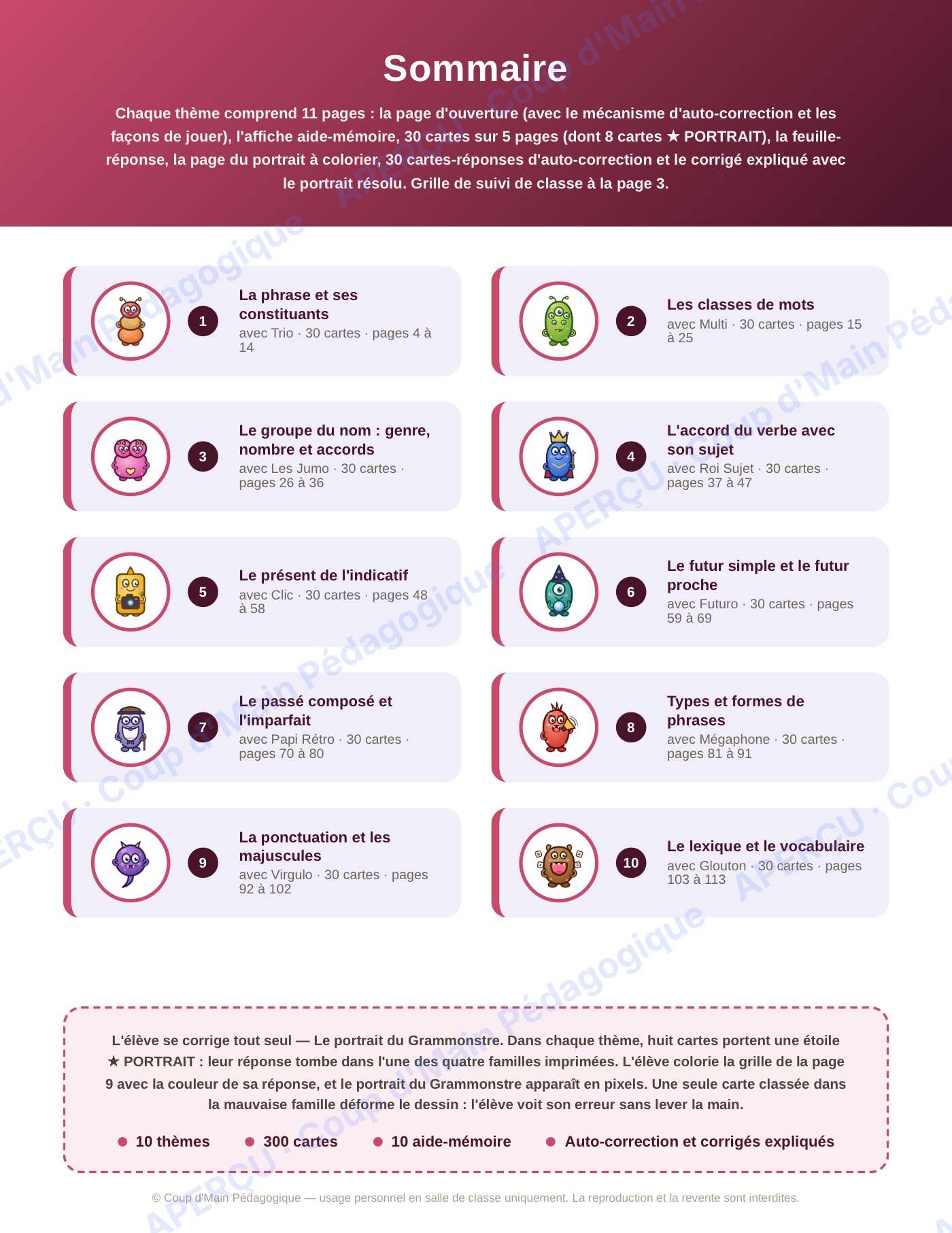 Page 2 — Français — 5e année, 300 cartes à tâches