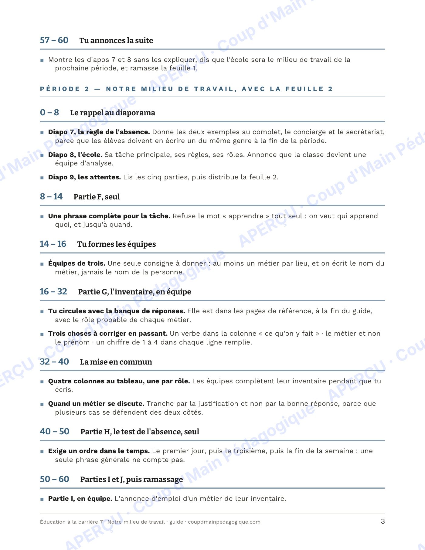 Page 7 — Notre milieu de travail — 7e année, carrières
