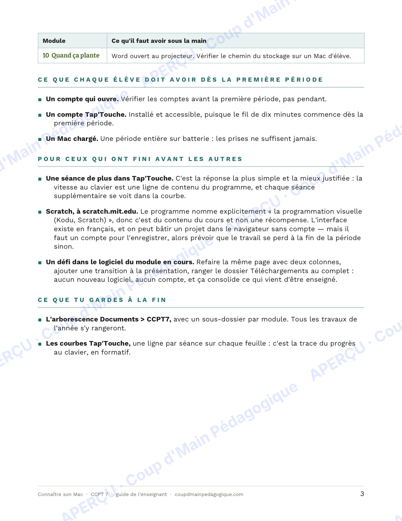 Page 3 — Connaître son Mac — 7e année, technologie