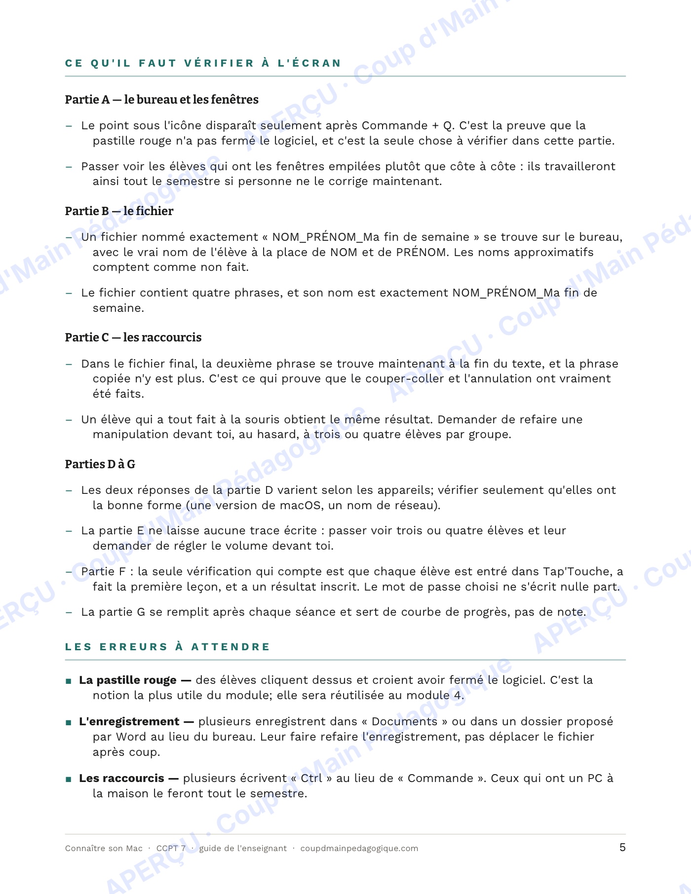 Page 5 — Connaître son Mac — 7e année, technologie