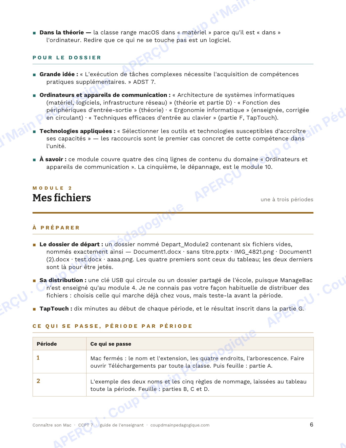 Page 6 — Connaître son Mac — 7e année, technologie