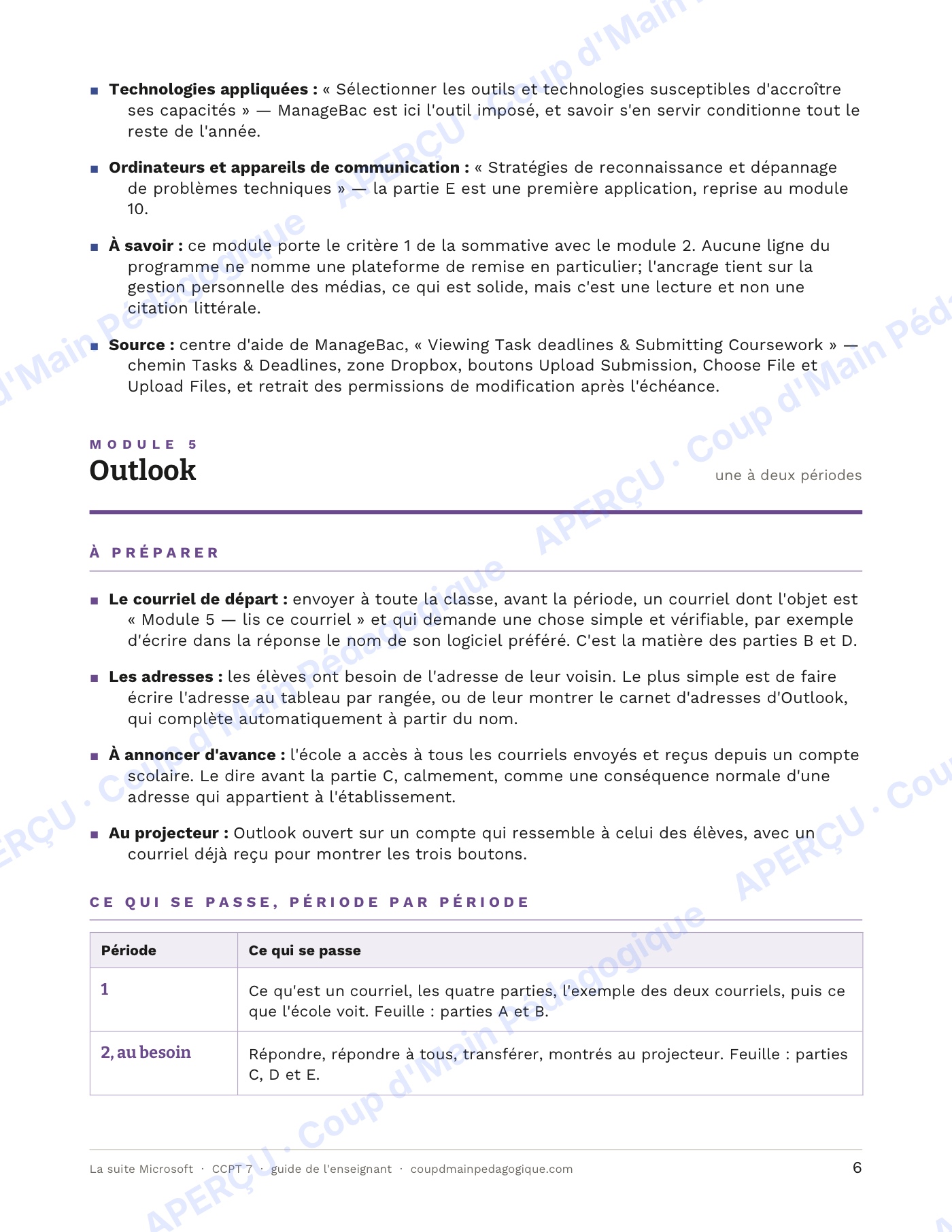 Page 6 — La suite Microsoft — 7e année, technologie