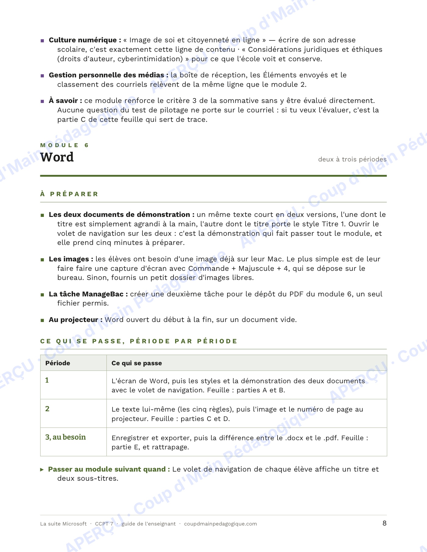 Page 8 — La suite Microsoft — 7e année, technologie