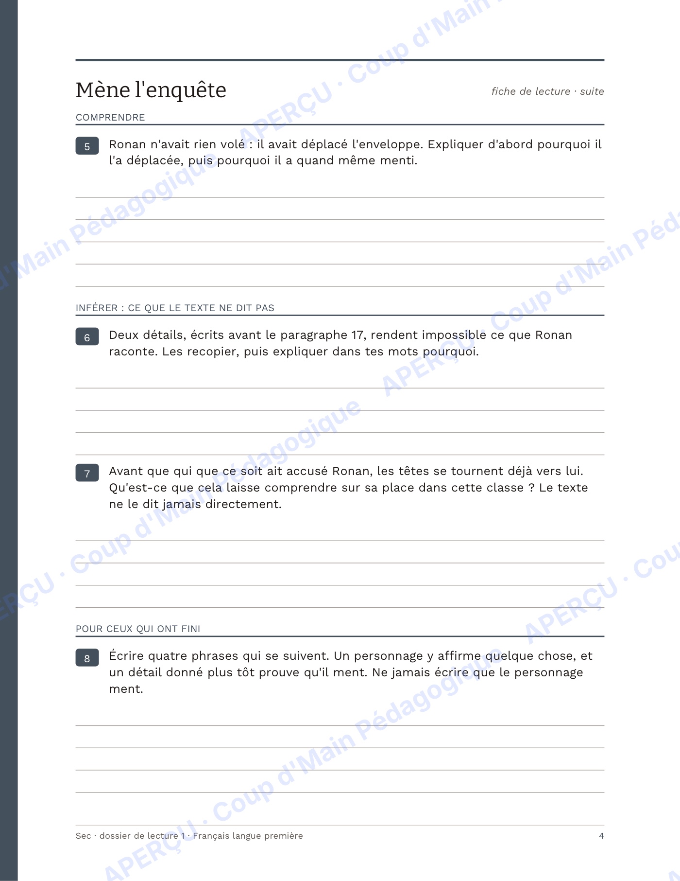 Page 4 — La nouvelle littéraire — 6e-9e année, unité