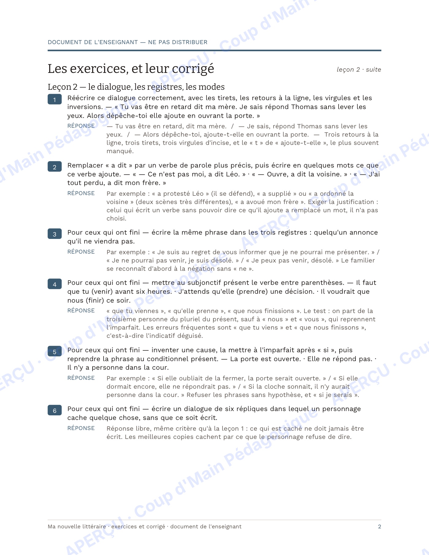 Page 8 — La nouvelle littéraire — 6e-9e année, unité