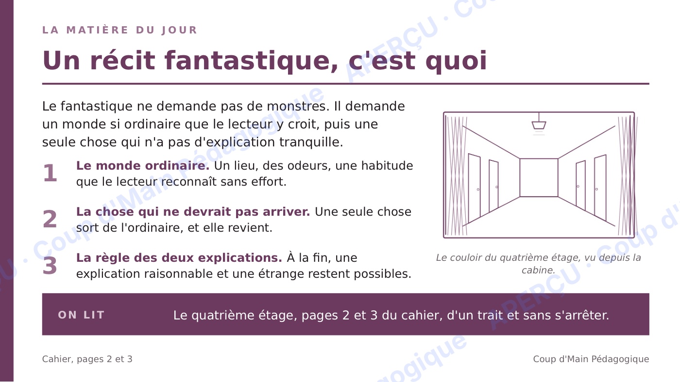 Page 8 — Le récit fantastique — 5e année, unité complète