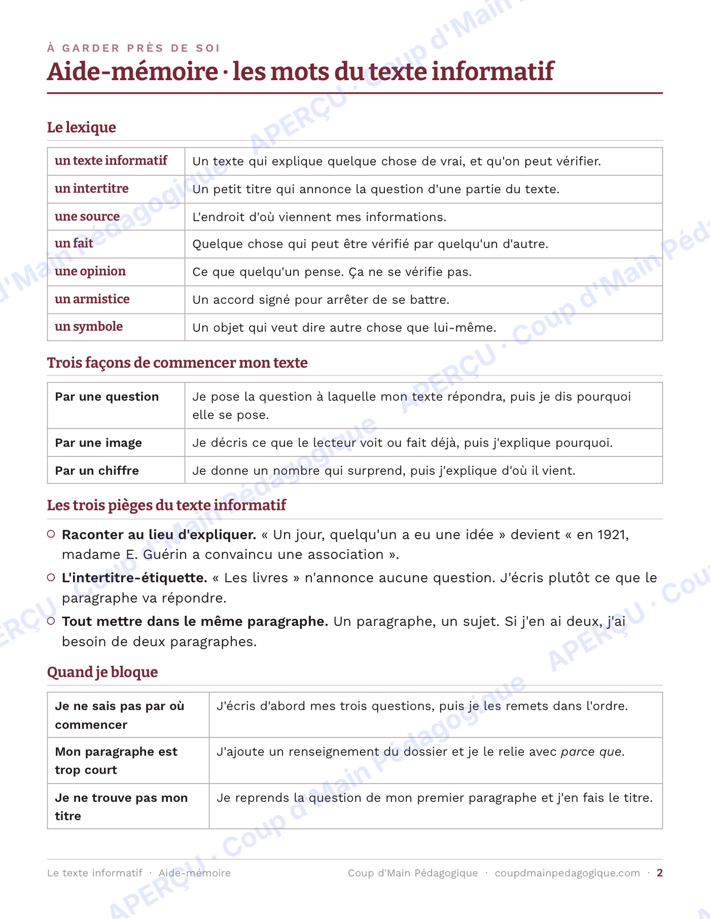 Page 8 — Le jour du Souvenir — 5e-6e, texte informatif