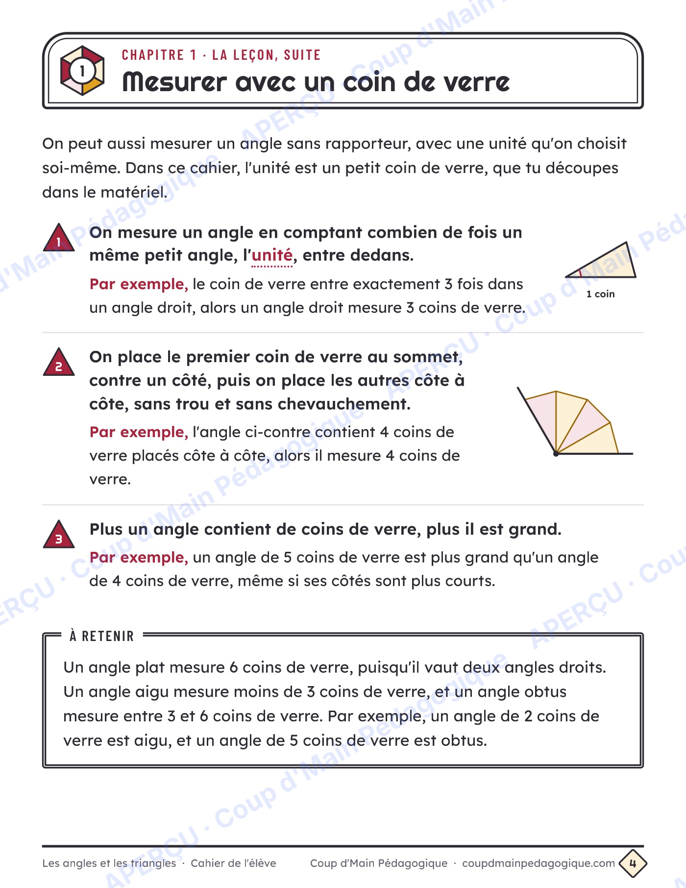 Page 4 — Angles et triangles — 5e-6e année, unité complète