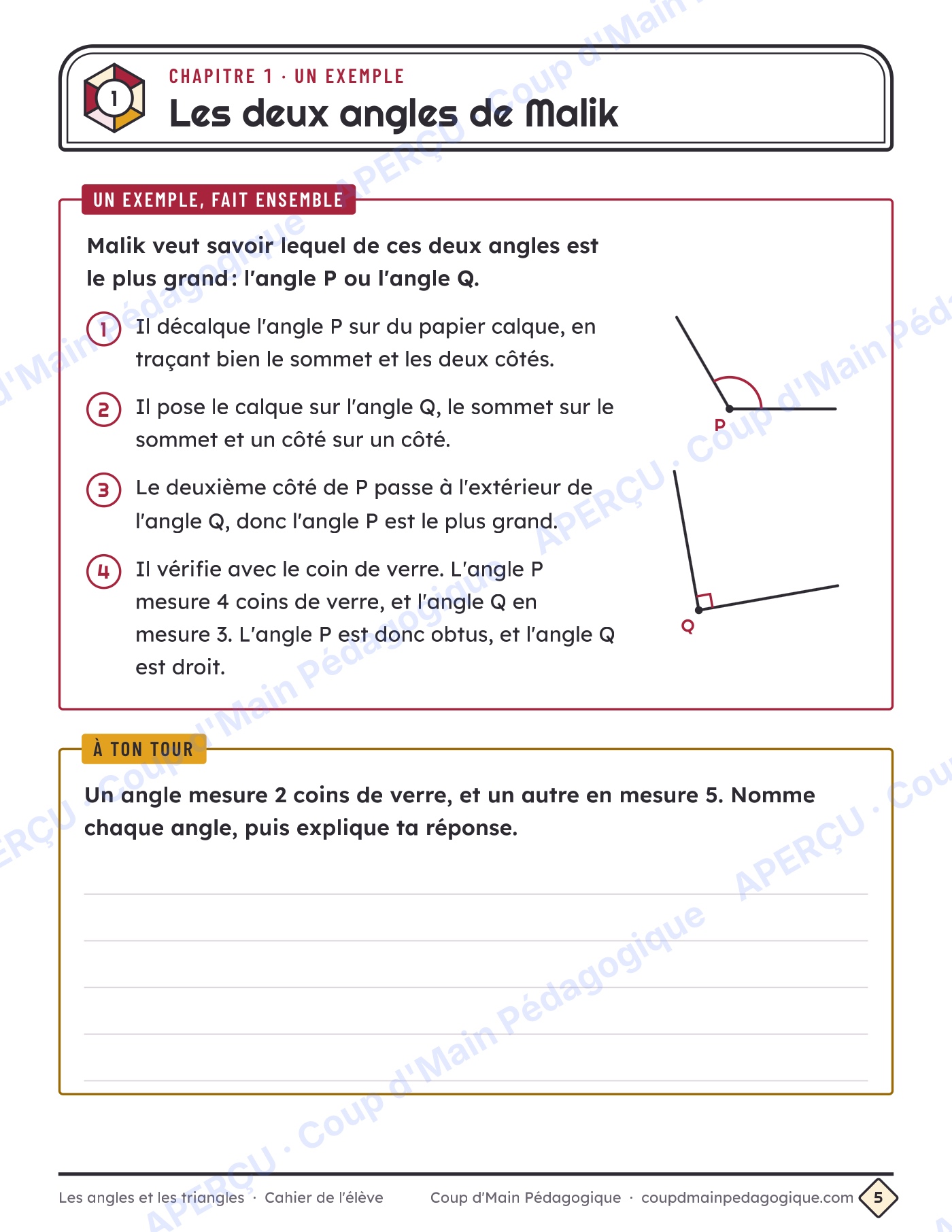 Page 5 — Angles et triangles — 5e-6e année, unité complète