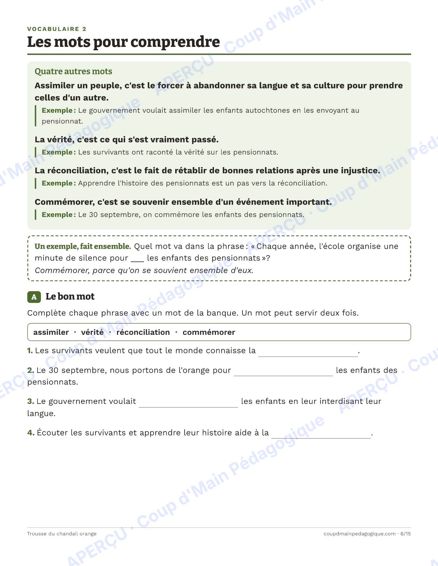 Page 6 — La Journée du chandail orange — 4e-7e année
