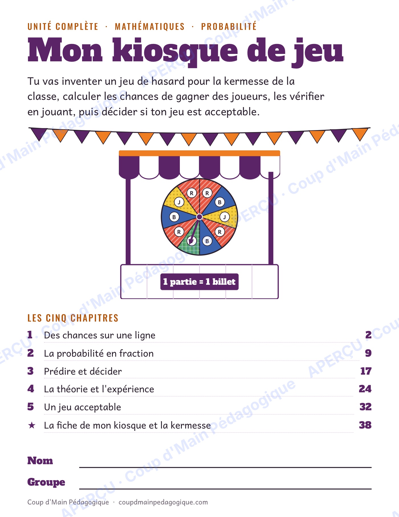 Page 6 — La probabilité — 5e-6e année, unité complète